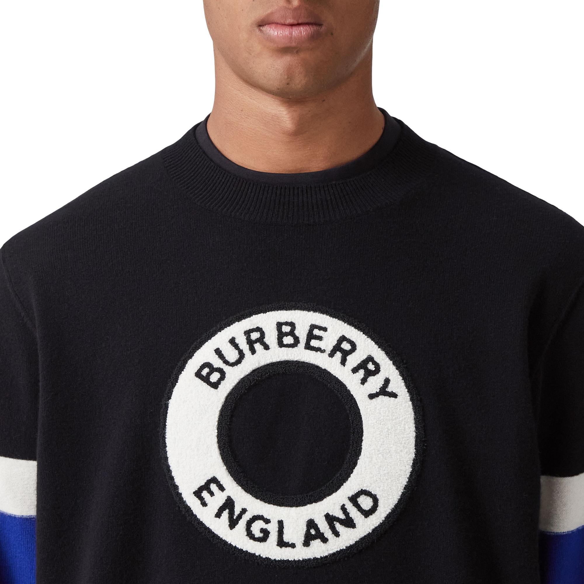 로고 그래픽 아플리케 울 캐시미어 스웨터