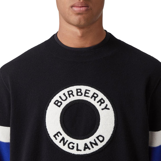 로고 그래픽 아플리케 울 캐시미어 스웨터