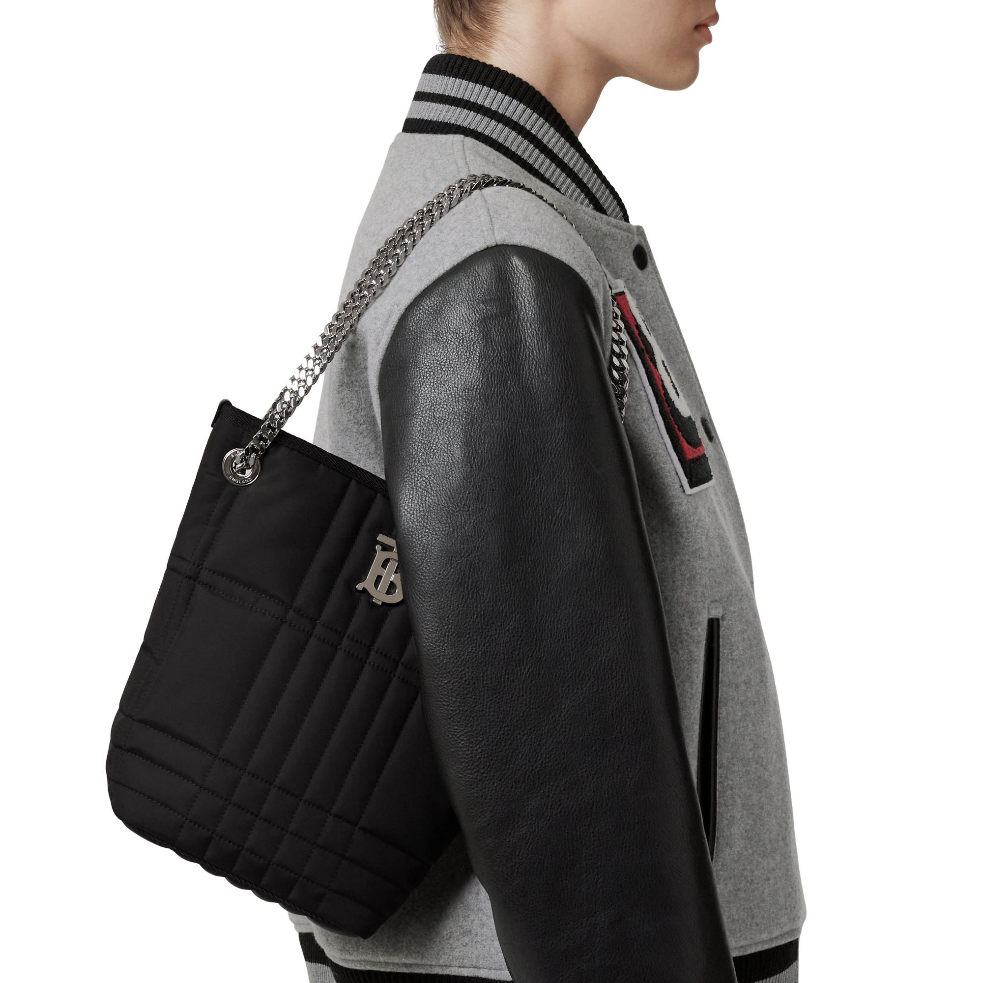 퀼팅 패브릭 스몰 롤라 버킷 백