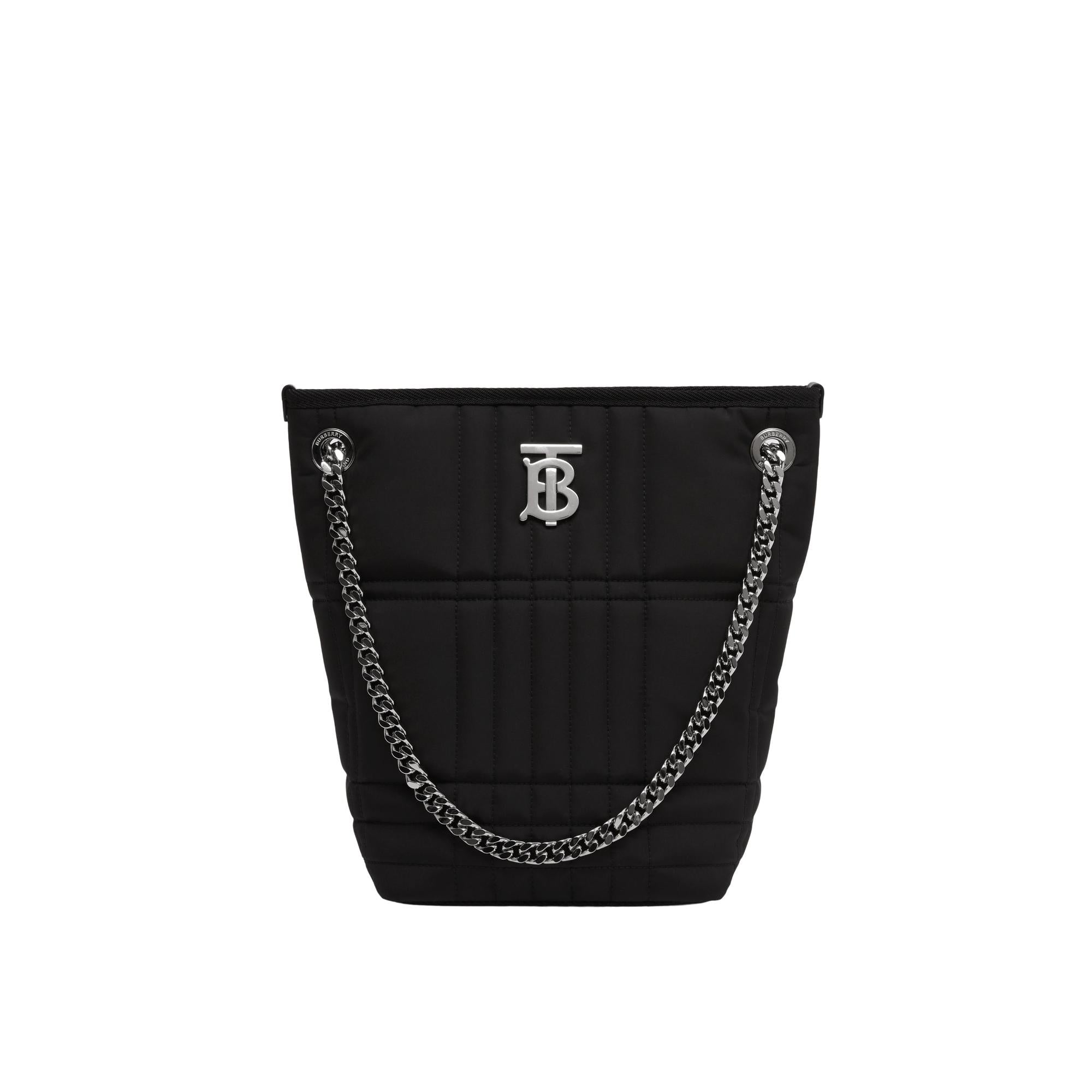 퀼팅 패브릭 스몰 롤라 버킷 백