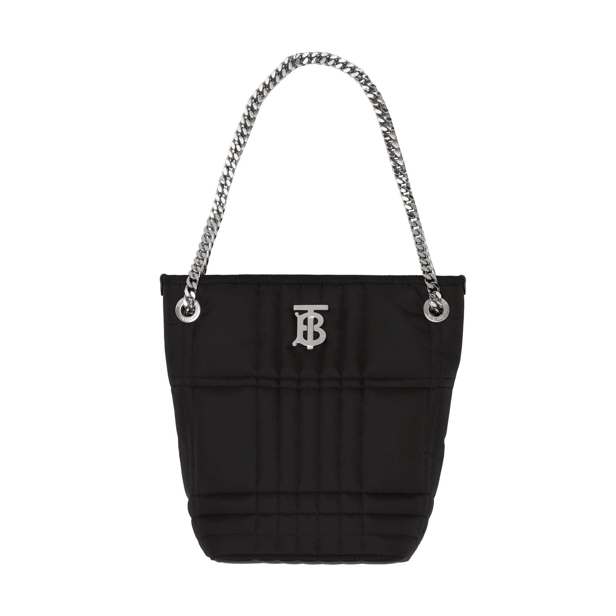 퀼팅 패브릭 스몰 롤라 버킷 백