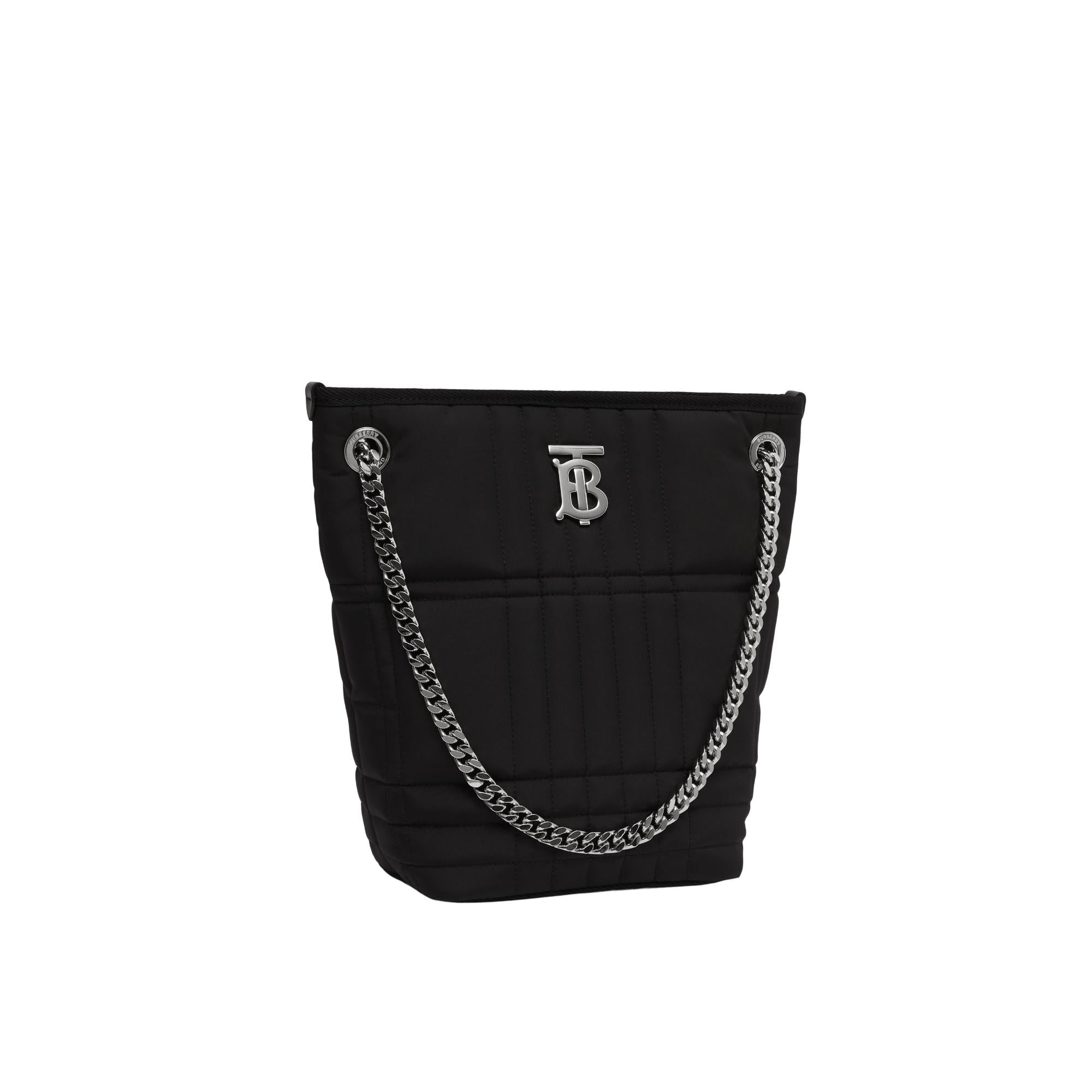 퀼팅 패브릭 스몰 롤라 버킷 백