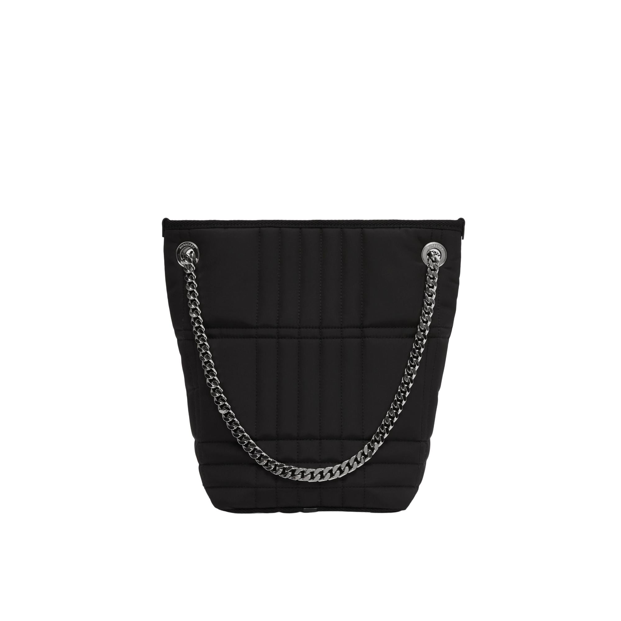 퀼팅 패브릭 스몰 롤라 버킷 백