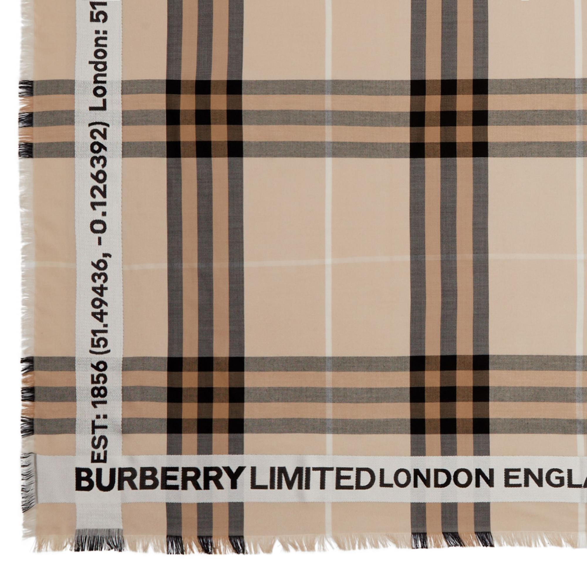 코디네이트 프린트 체크 실크 울 스카프