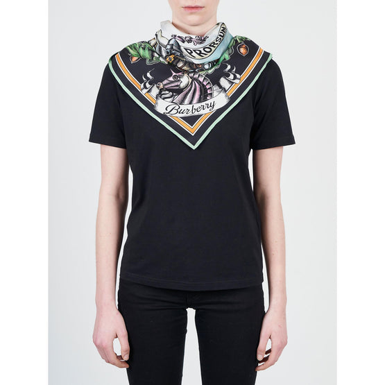 EKD 프린트 실크 스퀘어 스카프