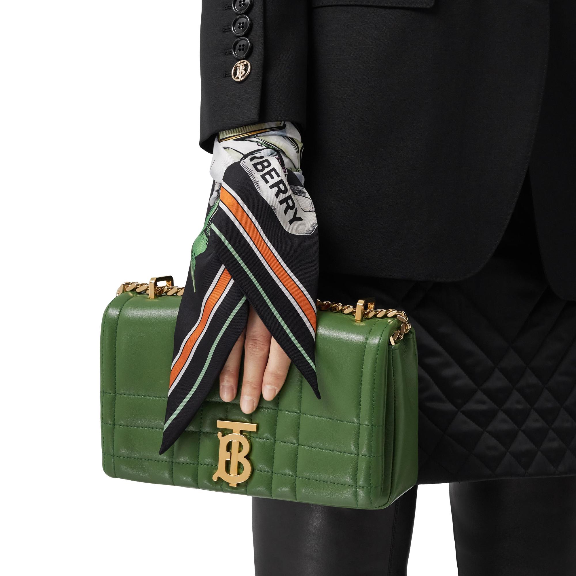 EKD 모노그램 프린트 실크 스키니 스카프