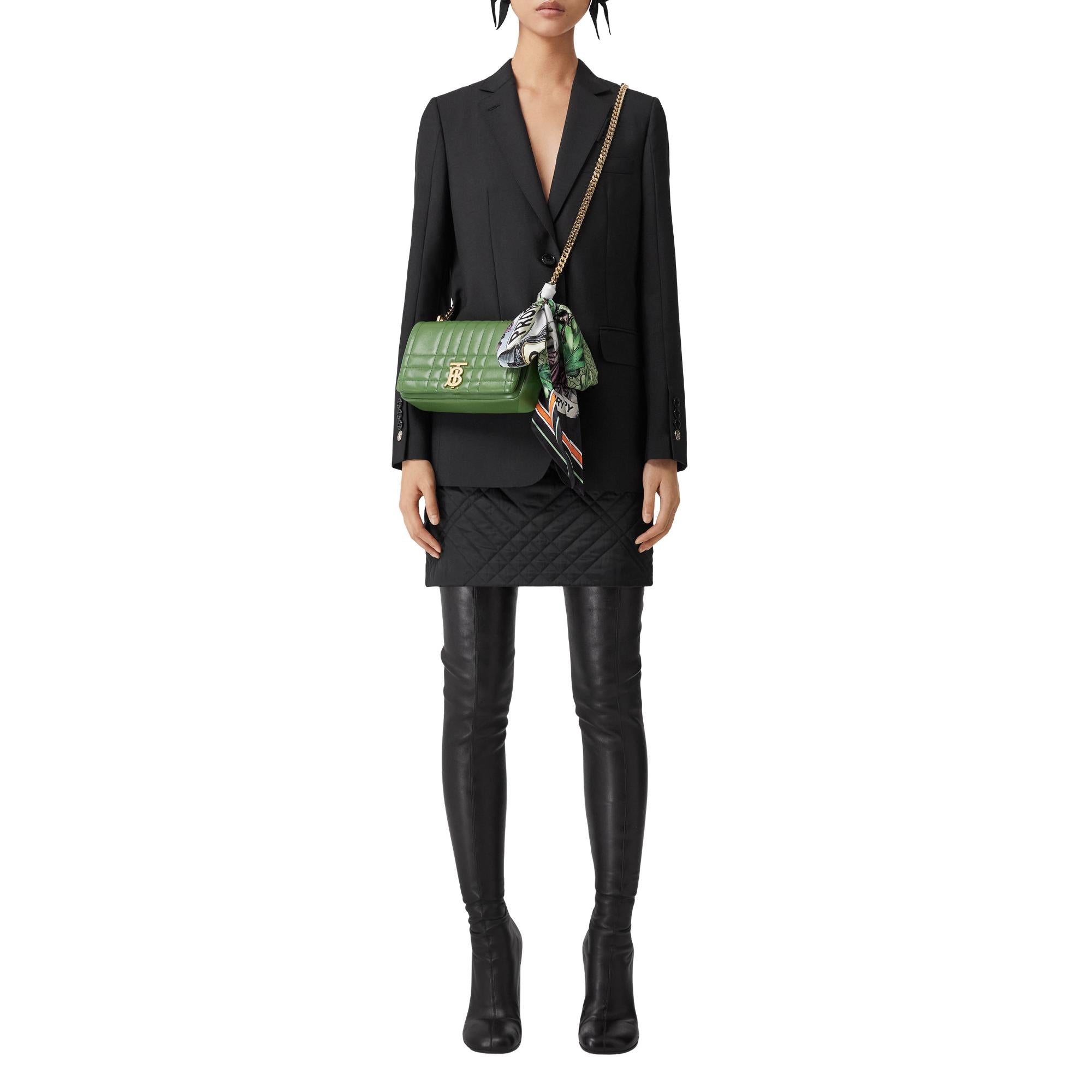 EKD 모노그램 프린트 실크 스키니 스카프