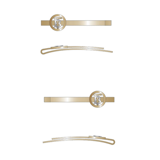 골드 팔라듐 플레이트 모노그램 모티프 헤어 핀