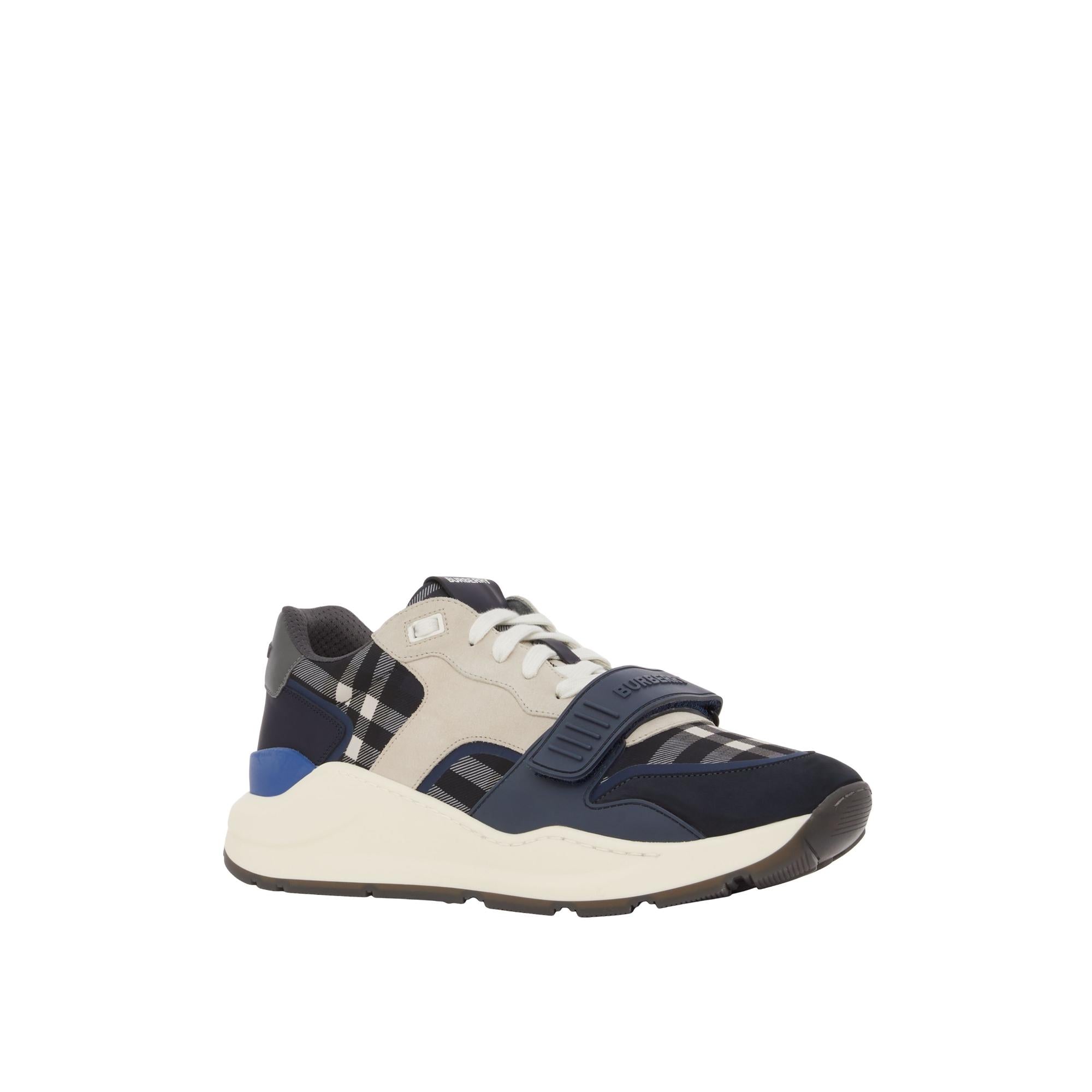 나일론 스웨이드 체크 스니커즈