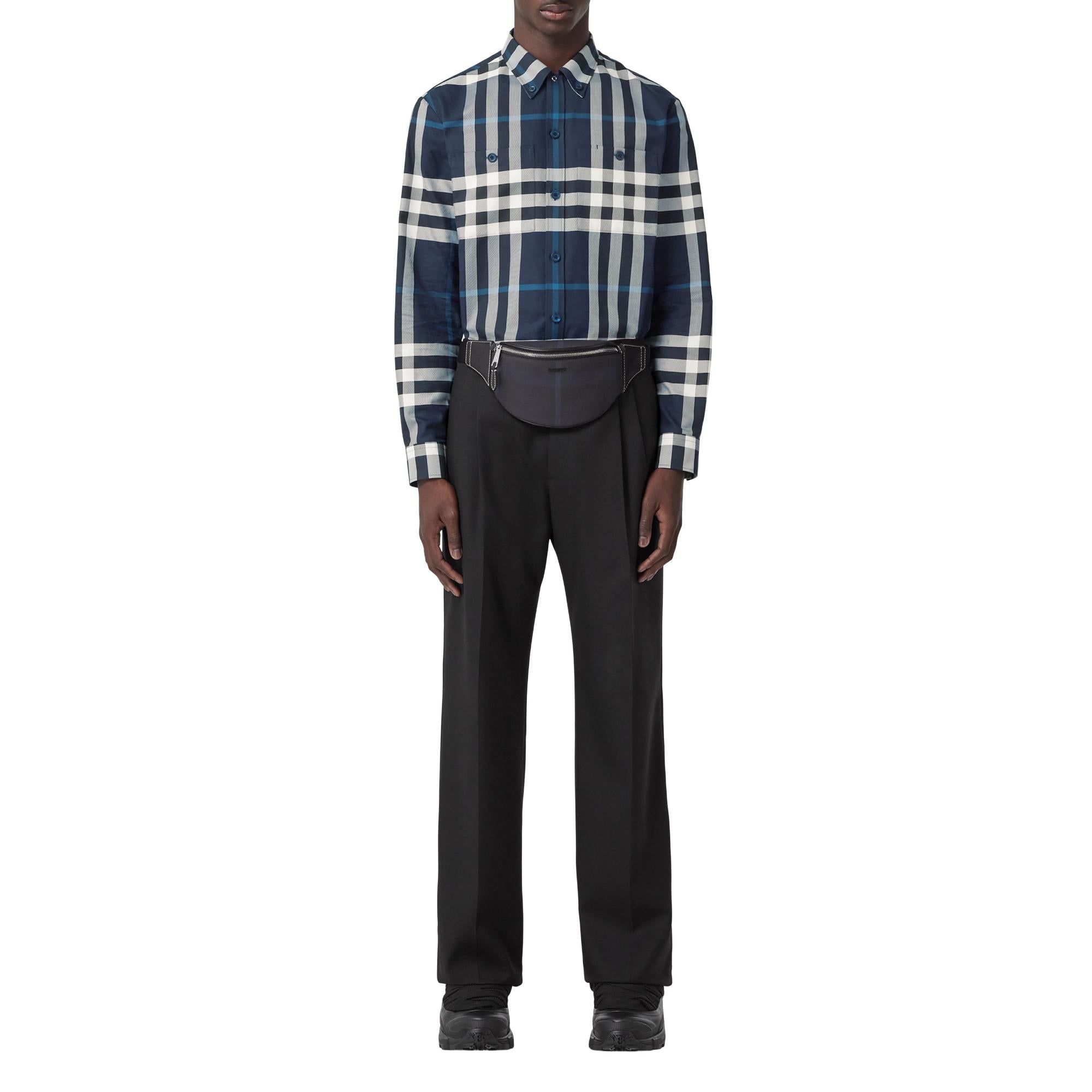 나이트 체크 코튼 트윌 셔츠