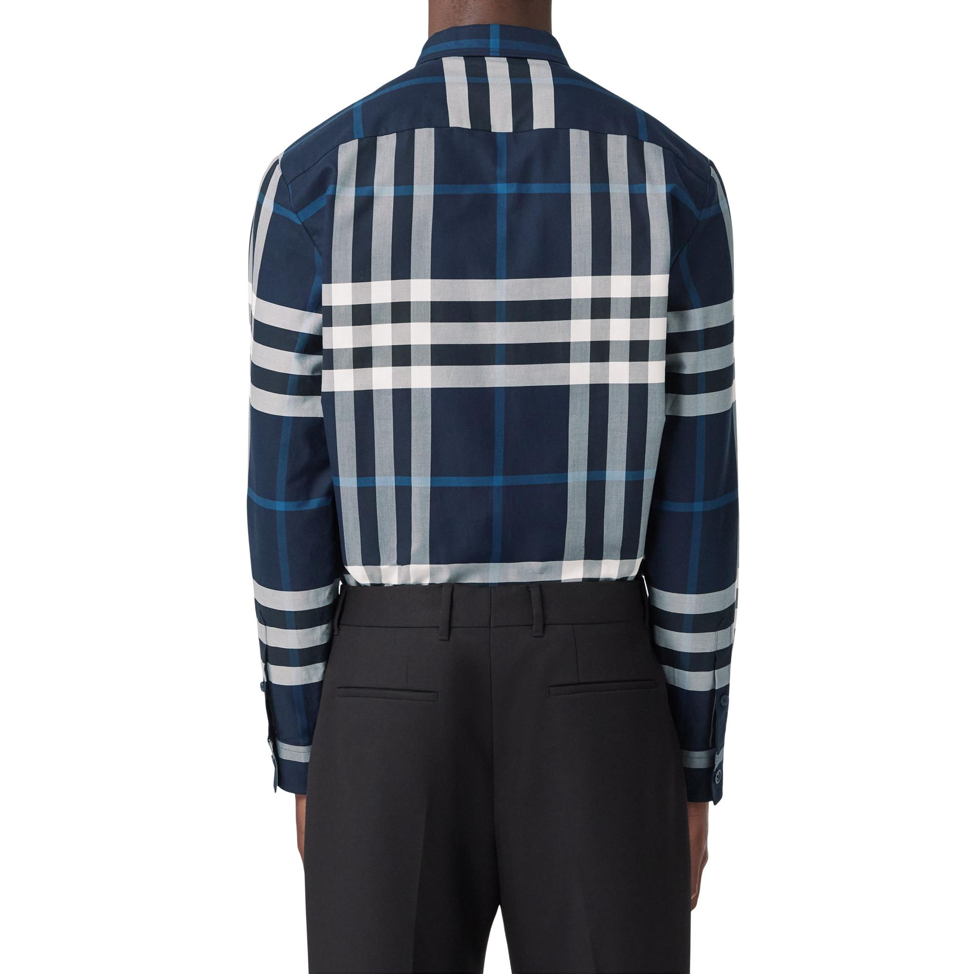 나이트 체크 코튼 트윌 셔츠