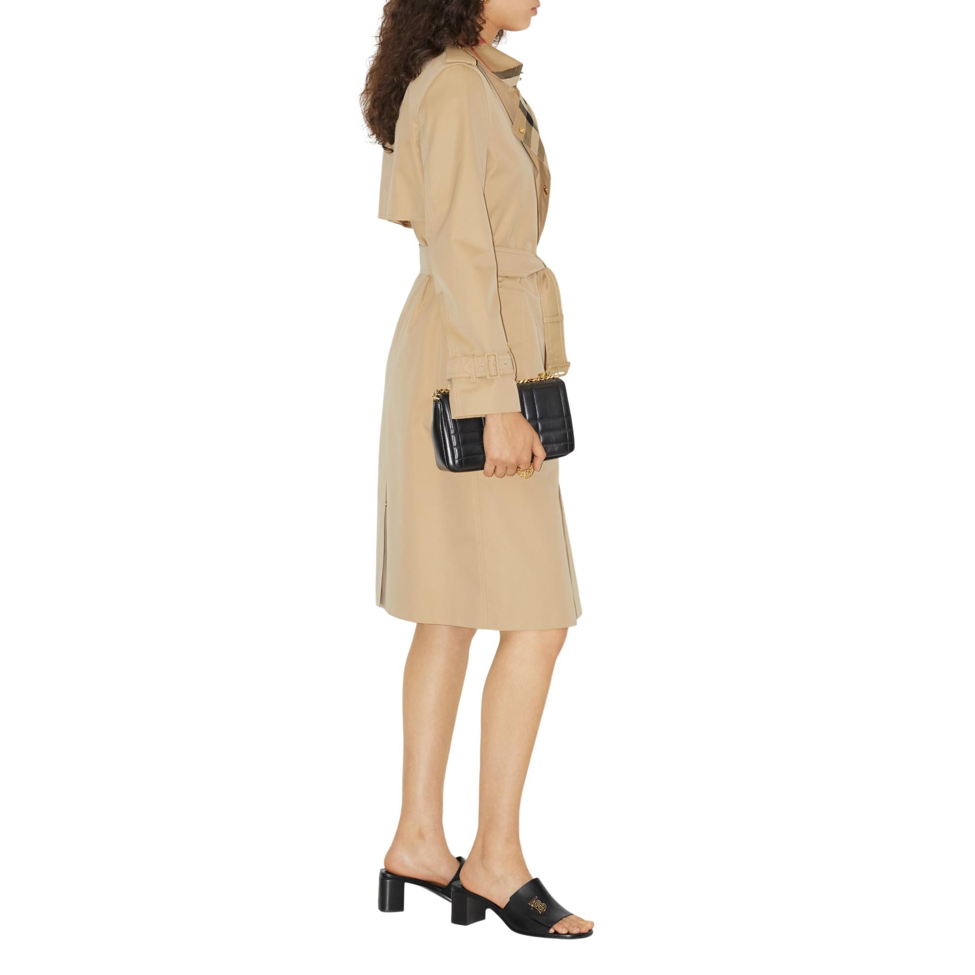 롱 체크 칼라 트렌치코트