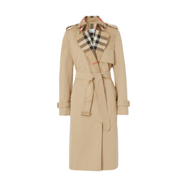 롱 체크 칼라 트렌치코트