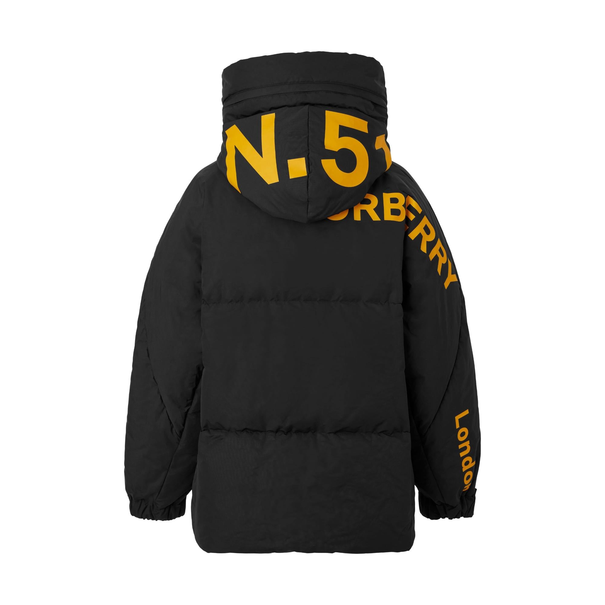 호스페리 프린트 나일론 후드 퍼퍼 재킷