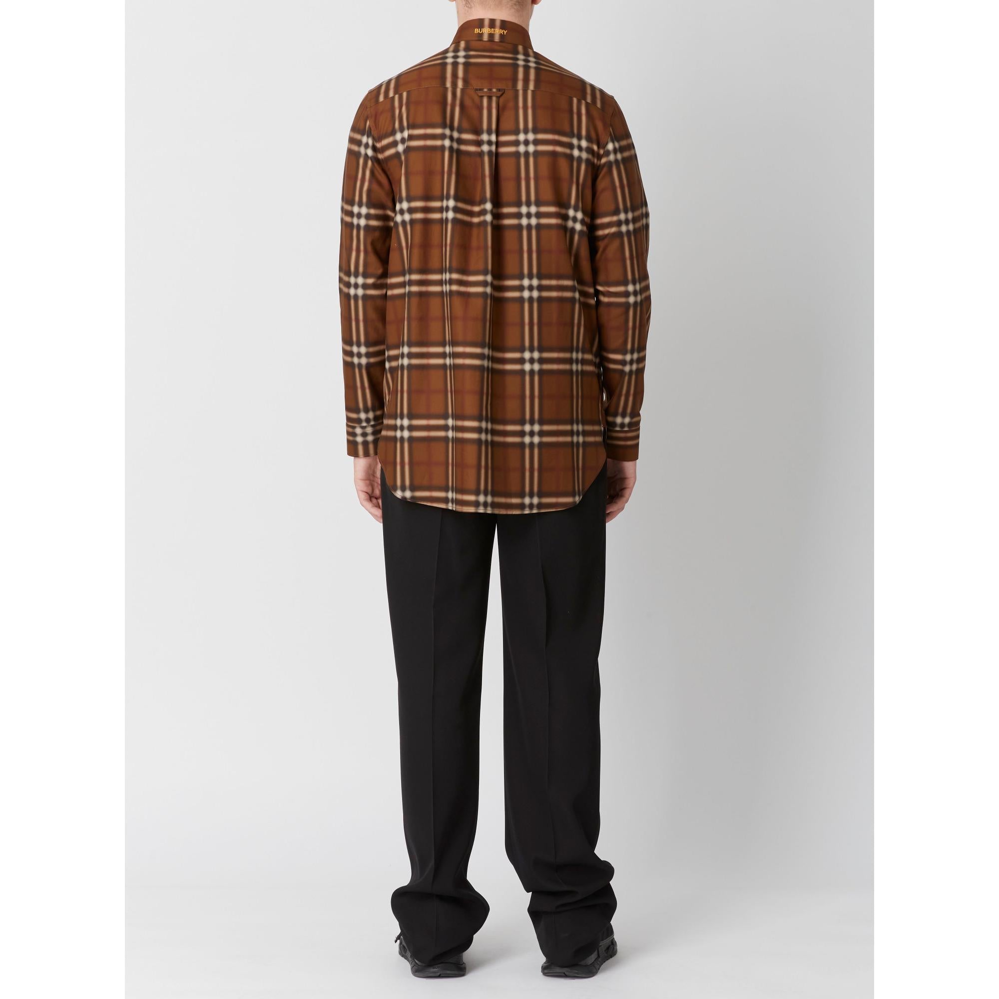 블러 체크 코튼 셔츠