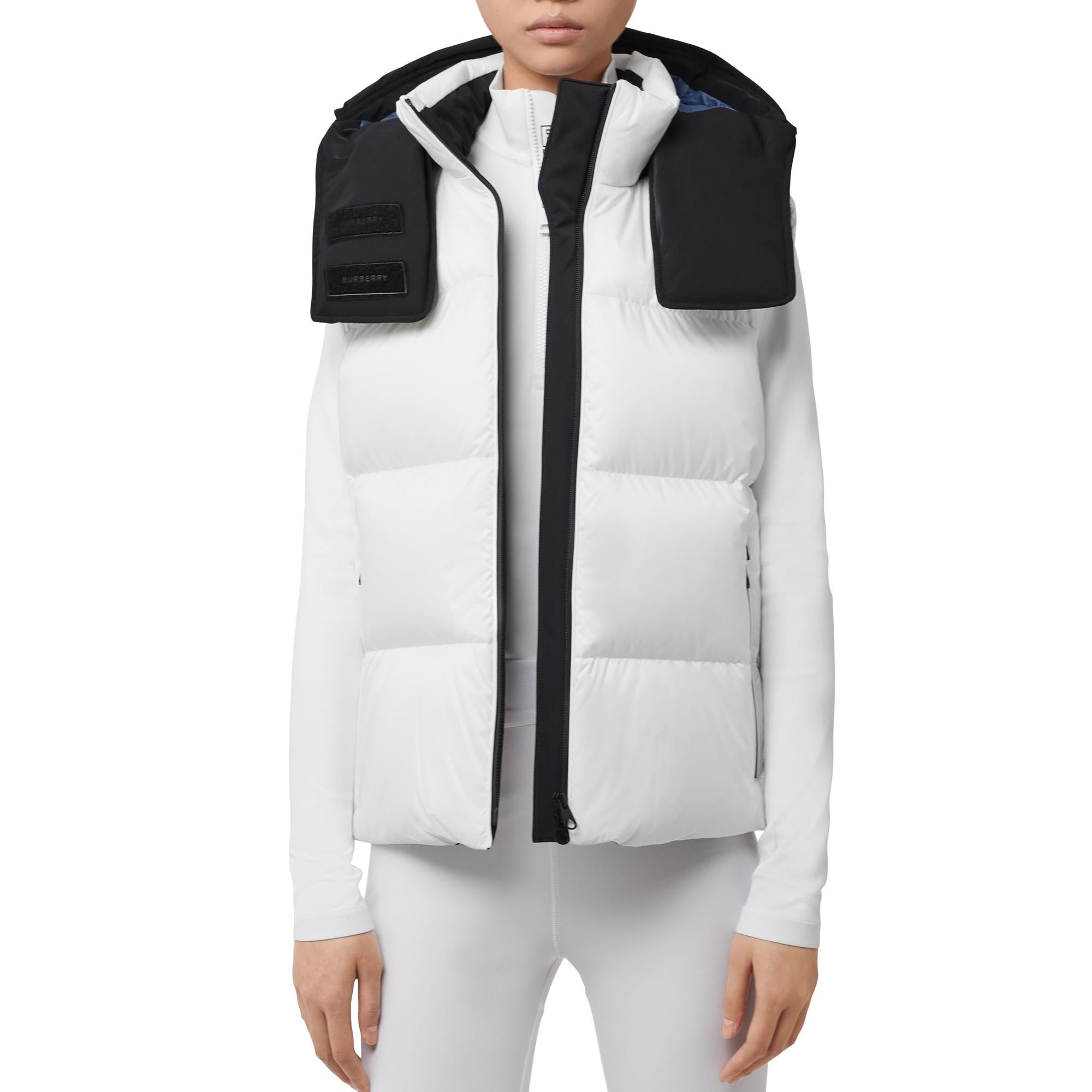 디태처블 후드 투톤 나일론 퍼퍼 질레