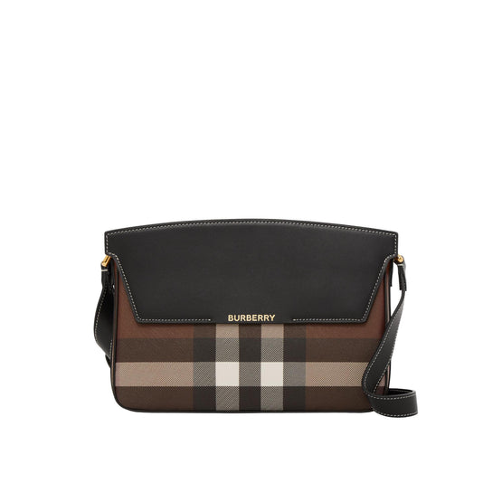 체크 레더 캐서린 숄더 백