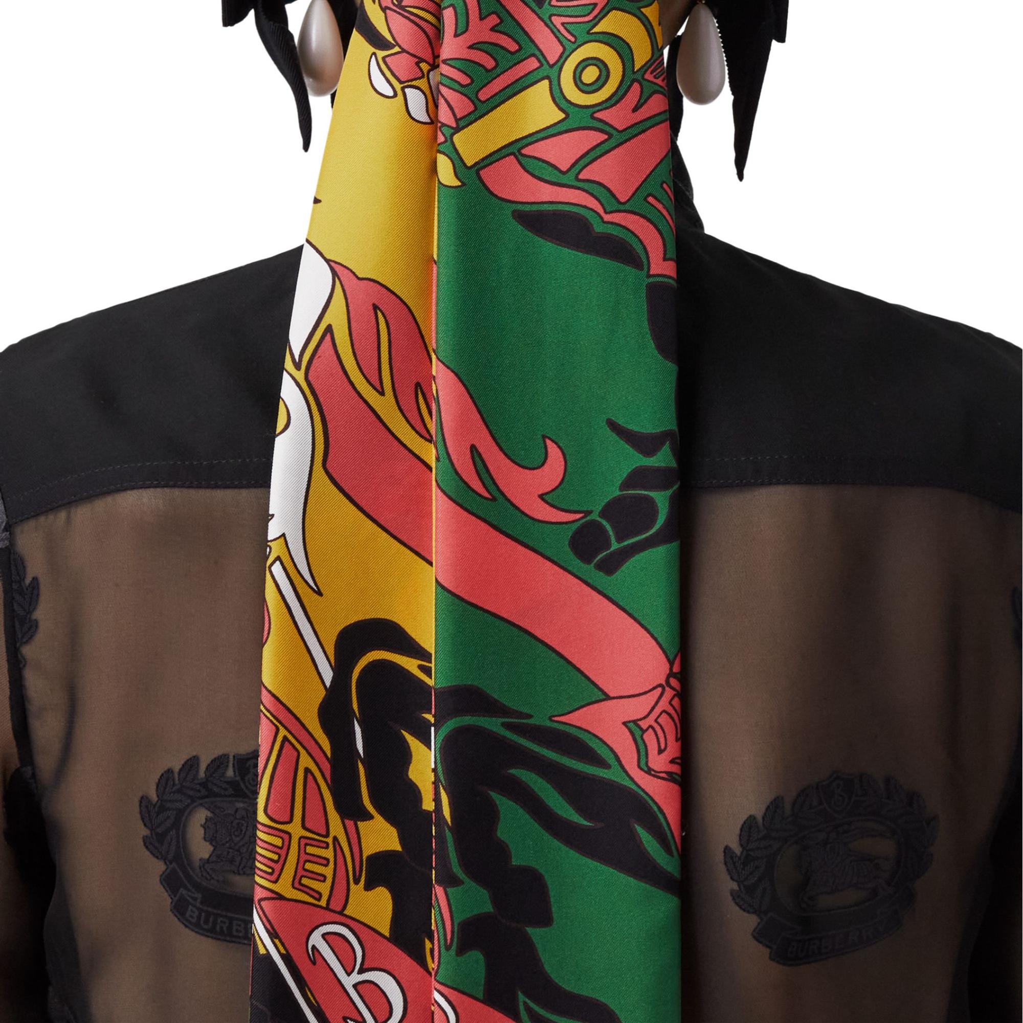 EKD 프린트 실크 스키니 스카프