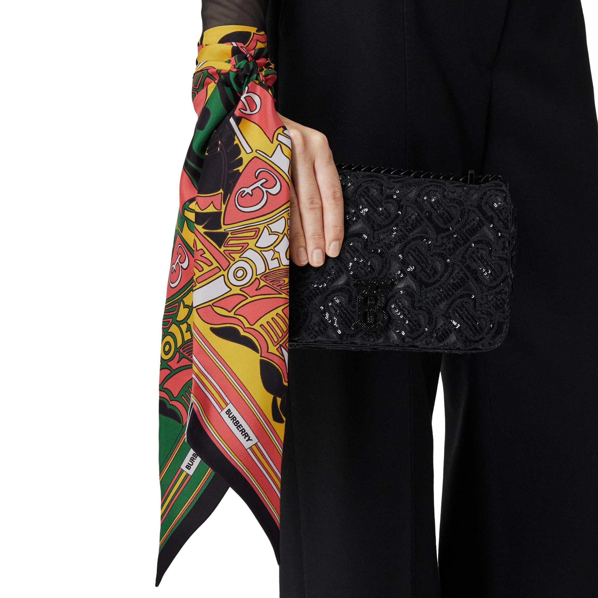 EKD 프린트 실크 스키니 스카프