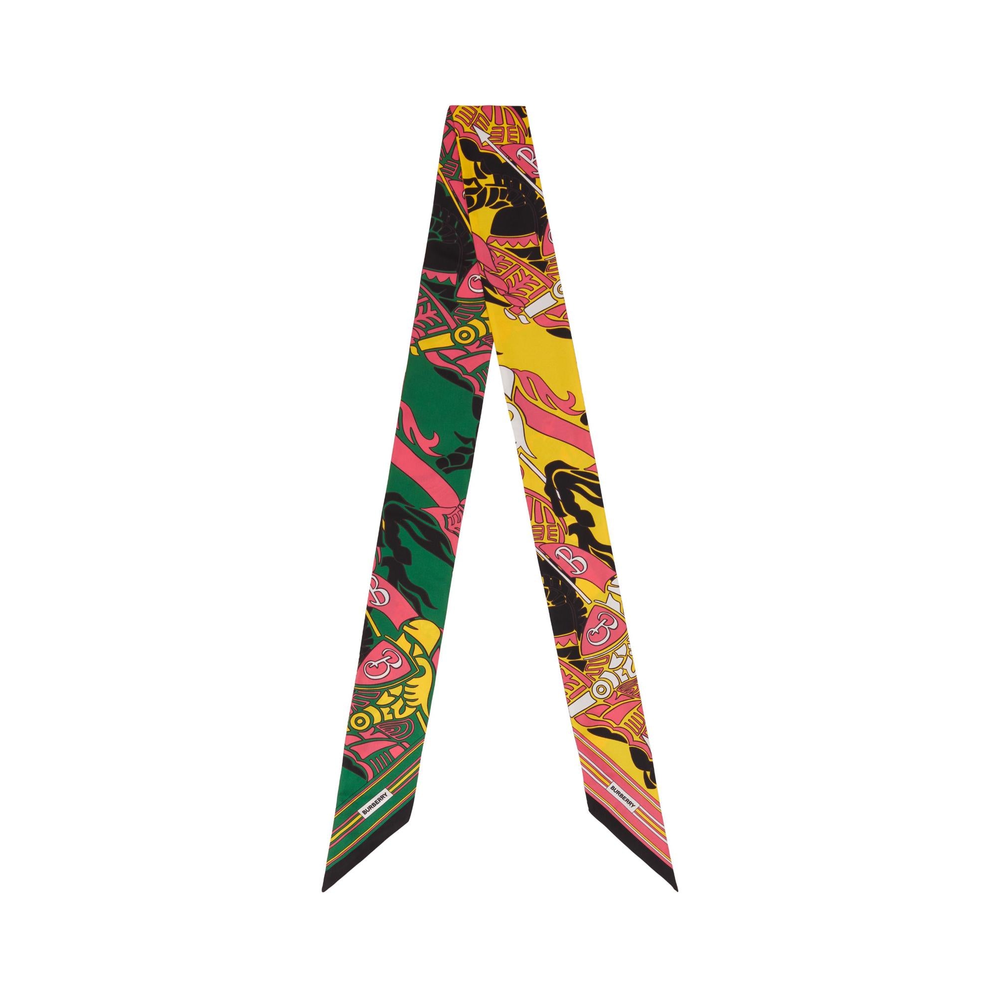 EKD 프린트 실크 스키니 스카프