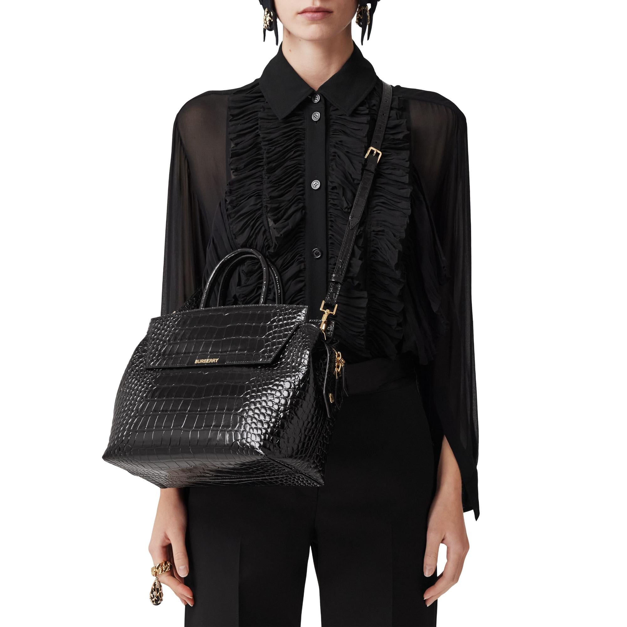 엠보싱 레더 미디엄 캐서린 백