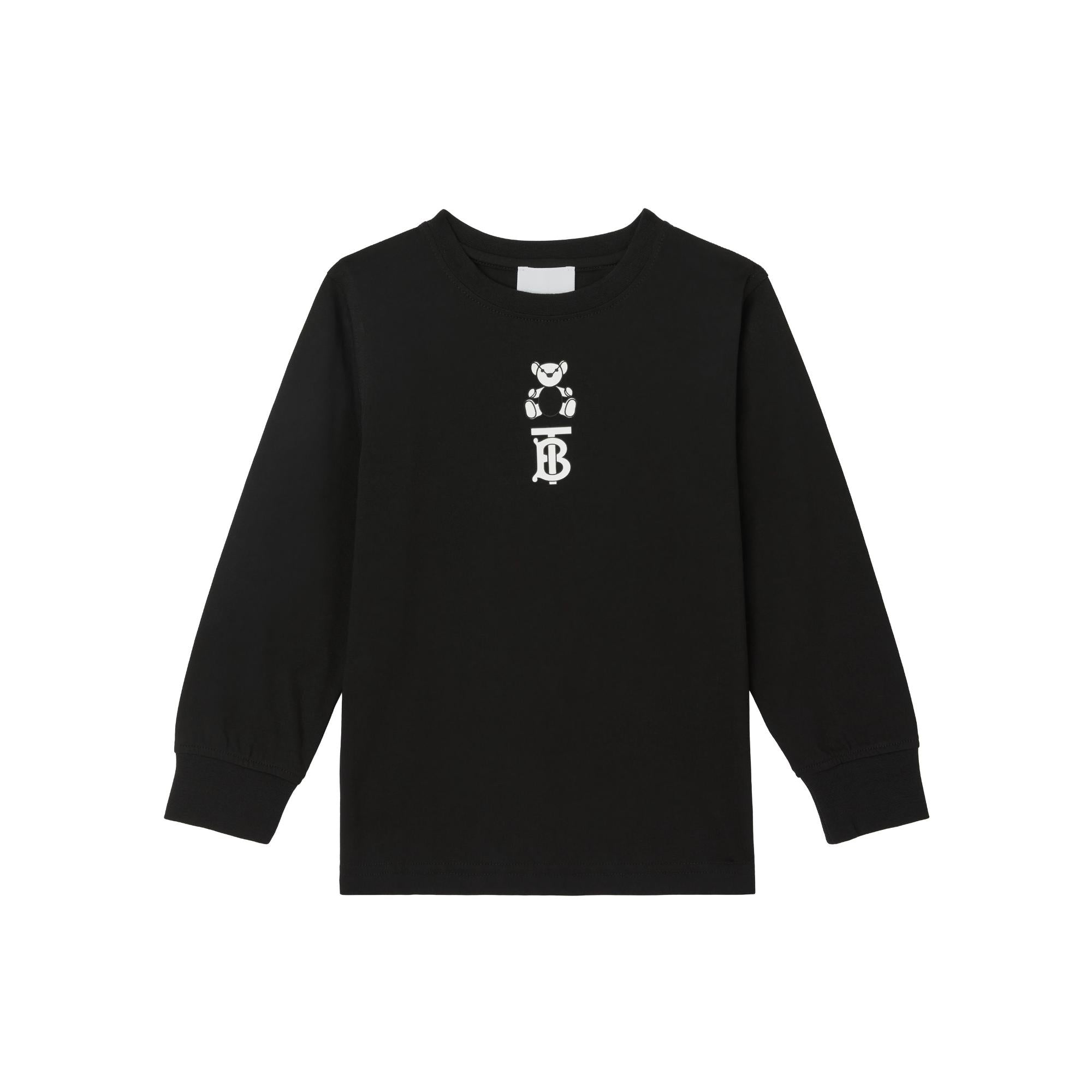 롱 슬리브 몽타주 프린트 코튼 톱