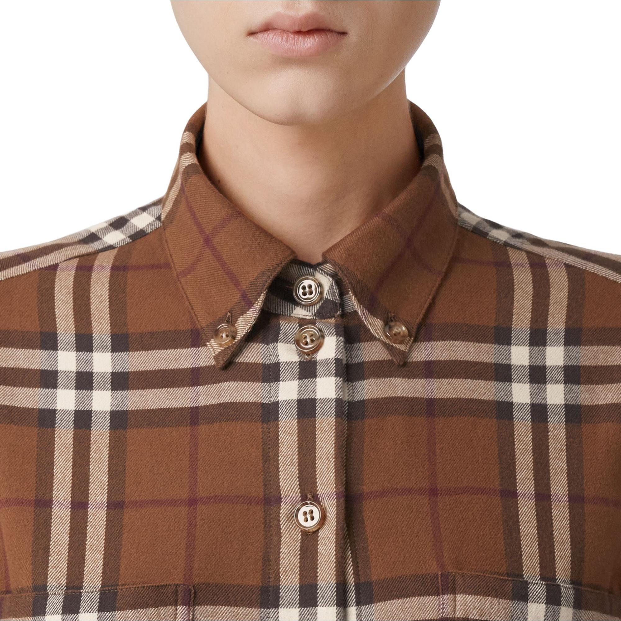 체크 코튼 플란넬 셔츠