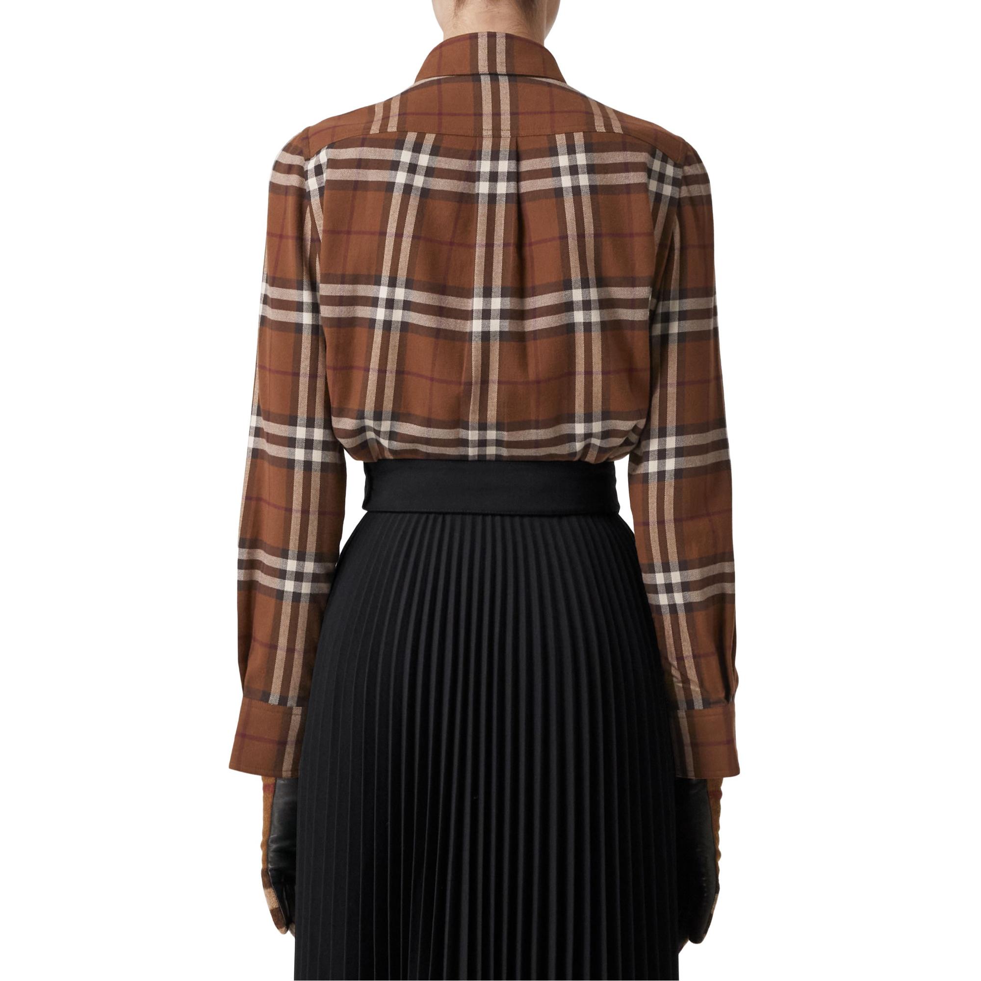 체크 코튼 플란넬 셔츠