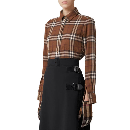 체크 코튼 플란넬 셔츠