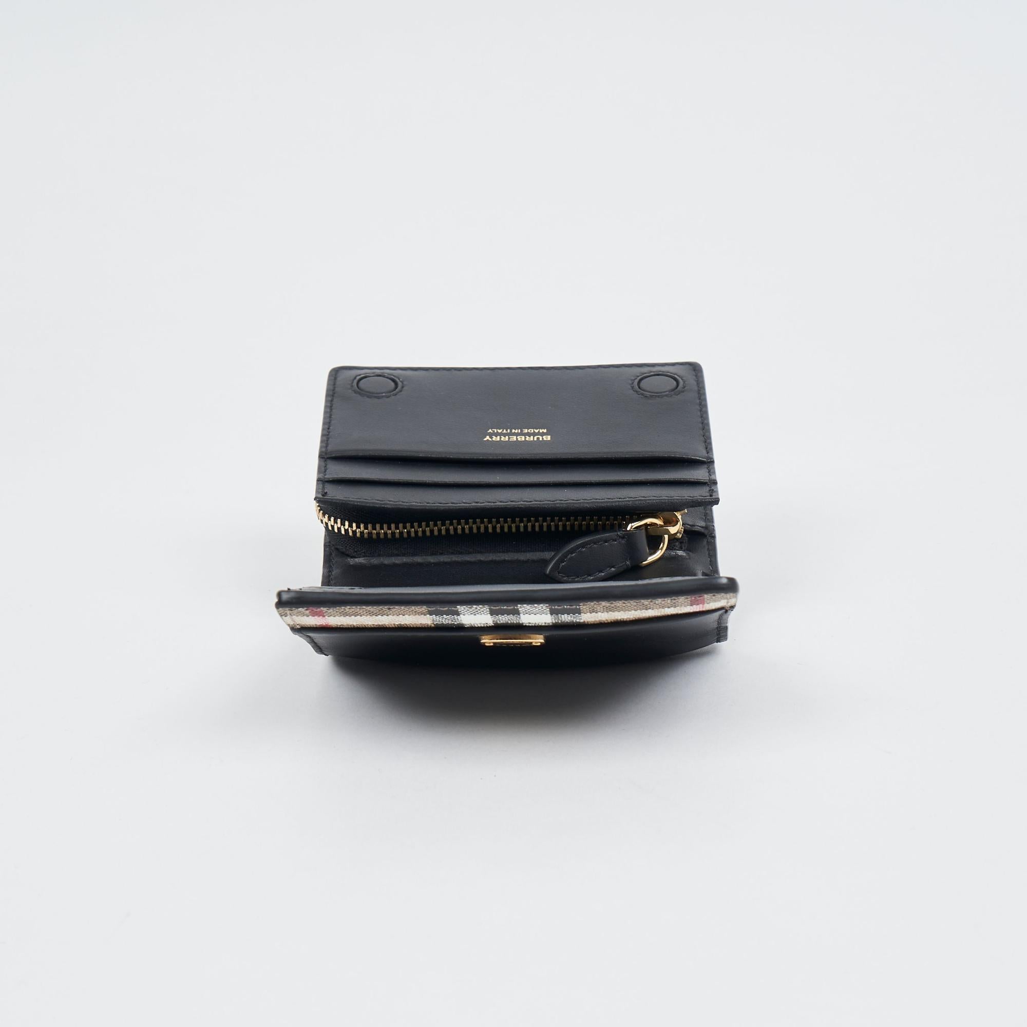 빈티지 체크 레더 스몰 반지갑