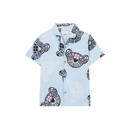 토마스 베어 프린트 스트레치 코튼 셔츠