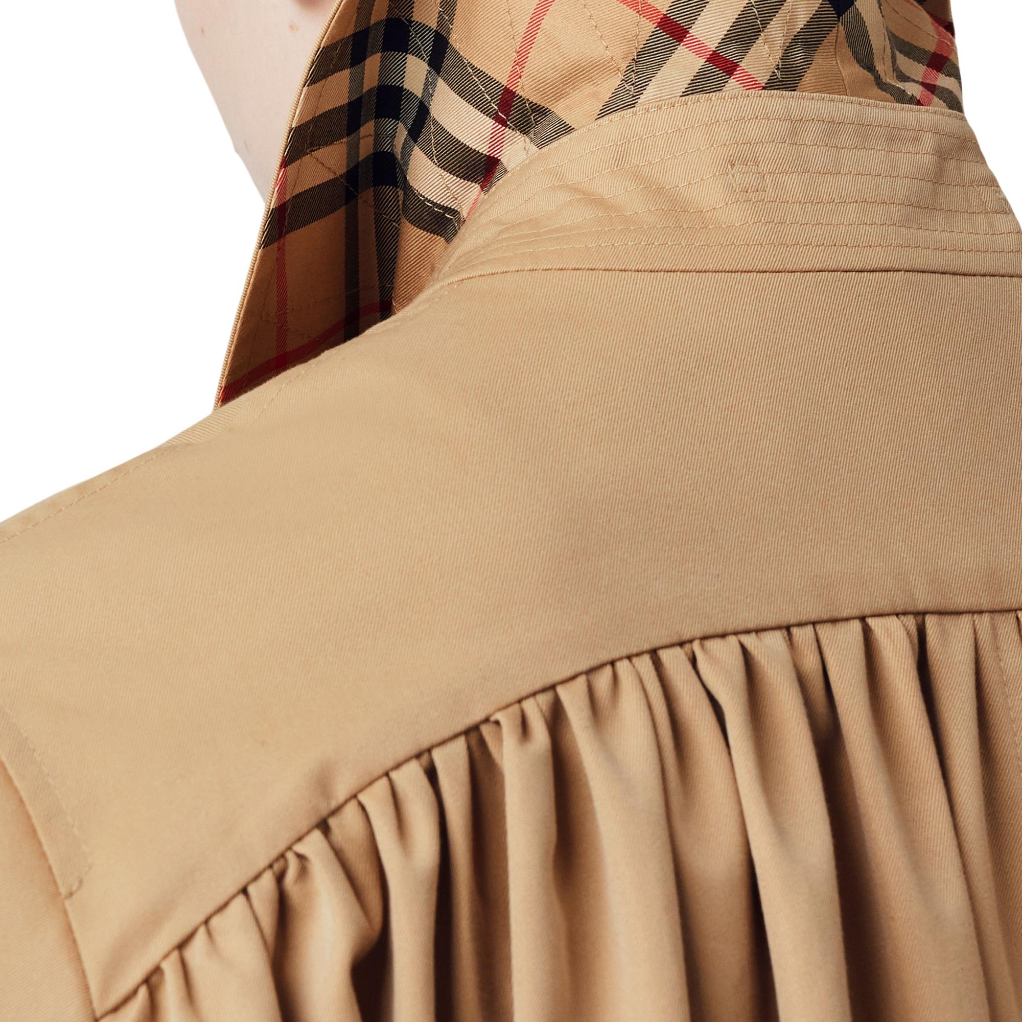 개더드 패널 트로피컬 개버딘 오버사이즈 카 코트