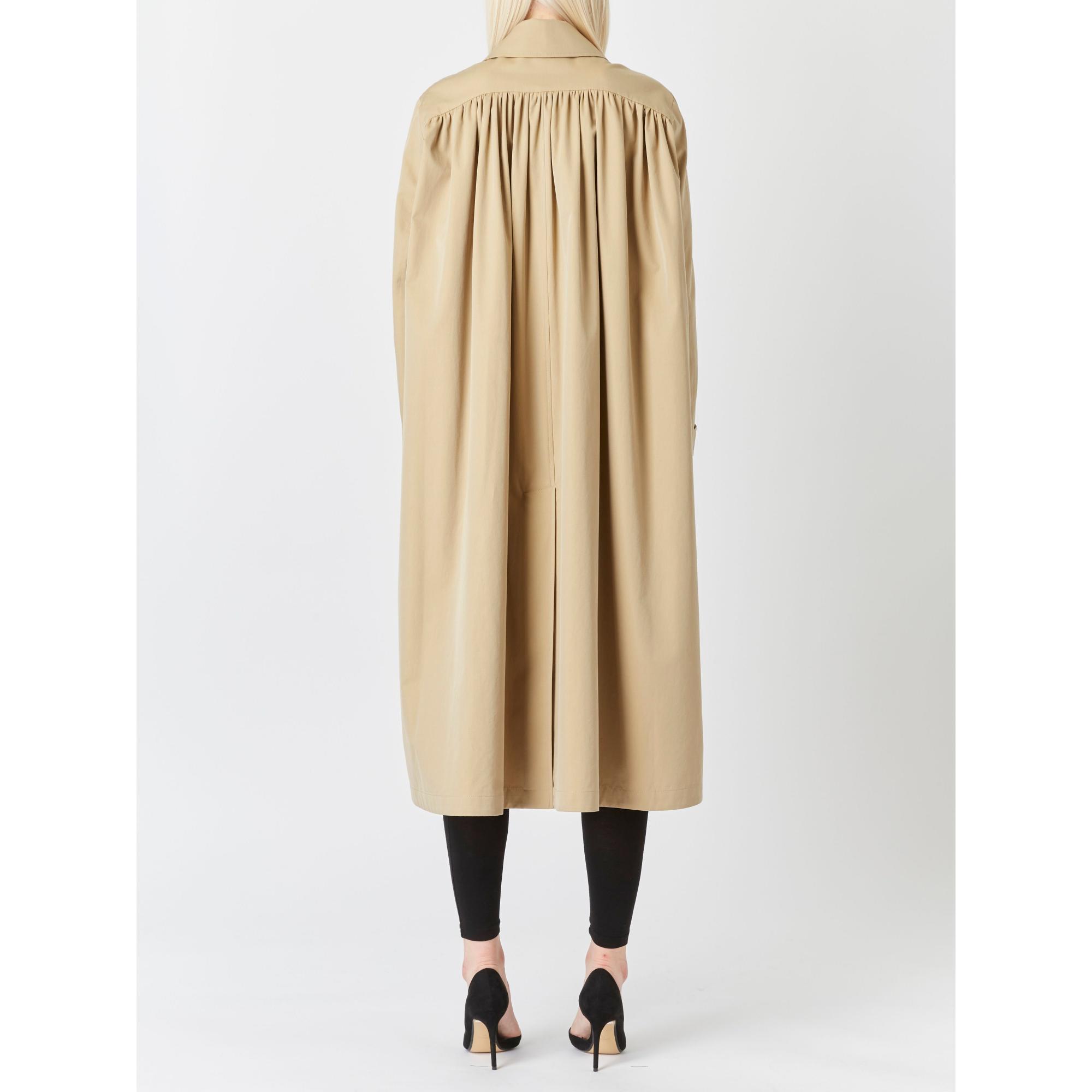 개더드 패널 트로피컬 개버딘 오버사이즈 카 코트