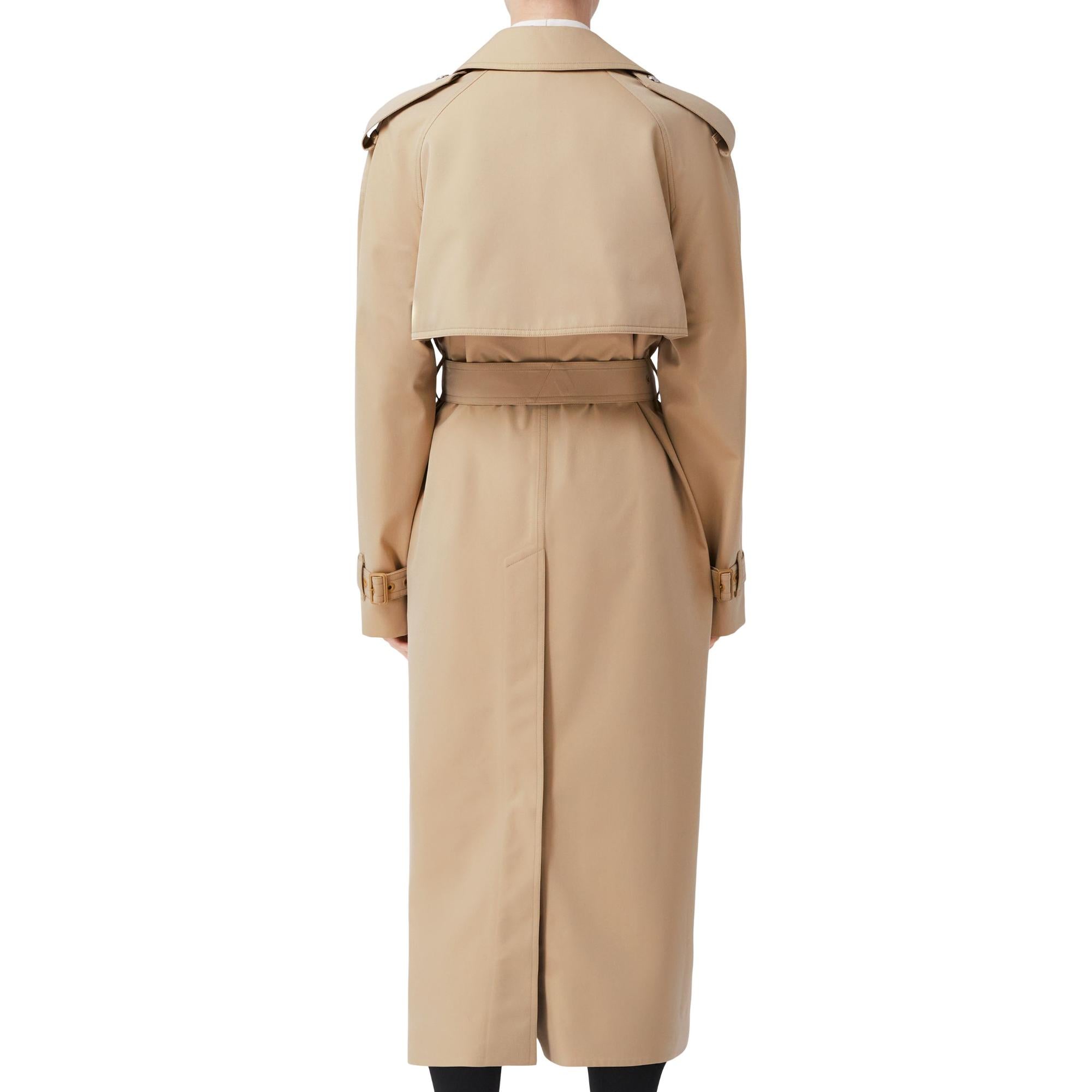 트라이 레이어 개버딘 롱라인 트렌치코트