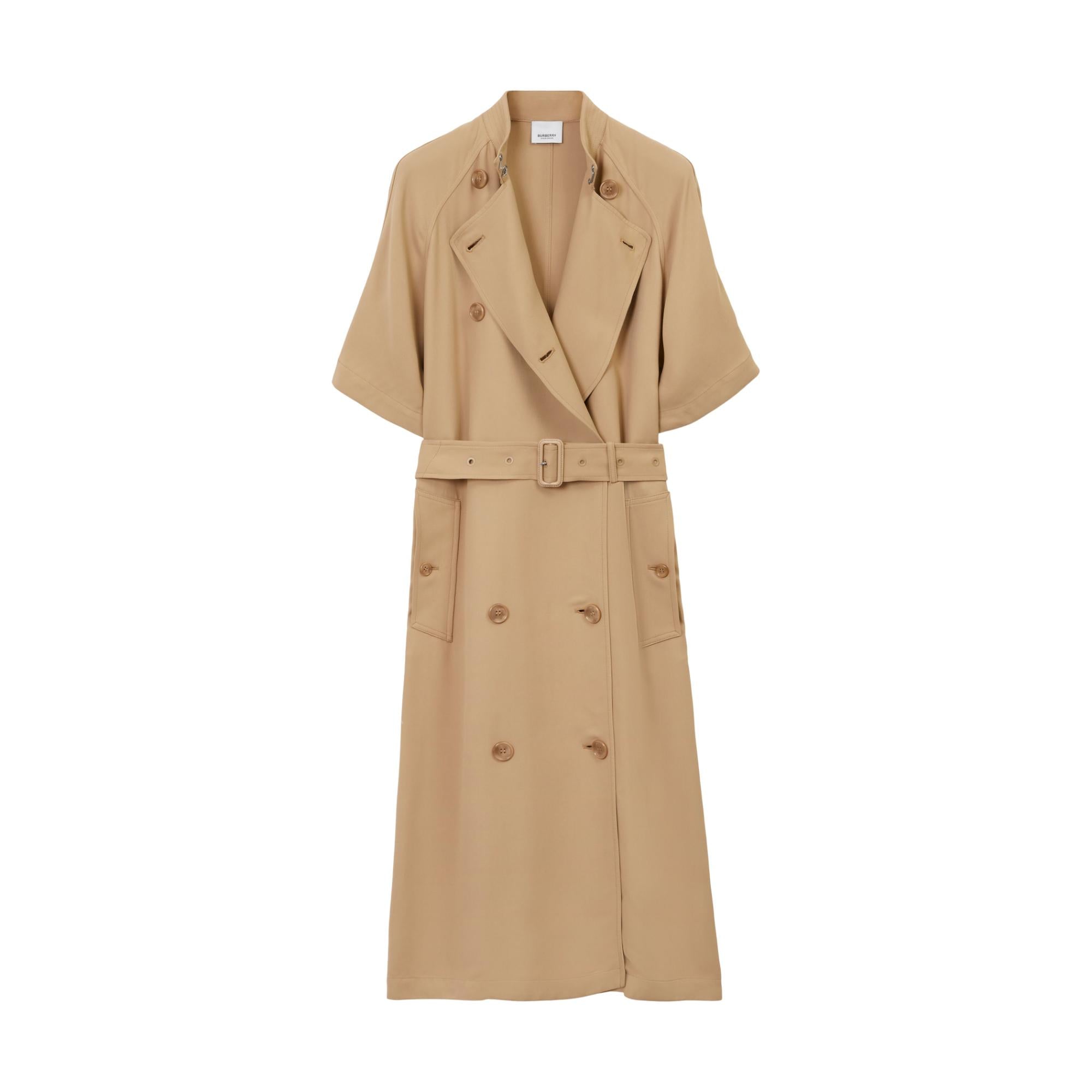 쇼트 슬리브 비스코스 캐디 트렌치 드레스