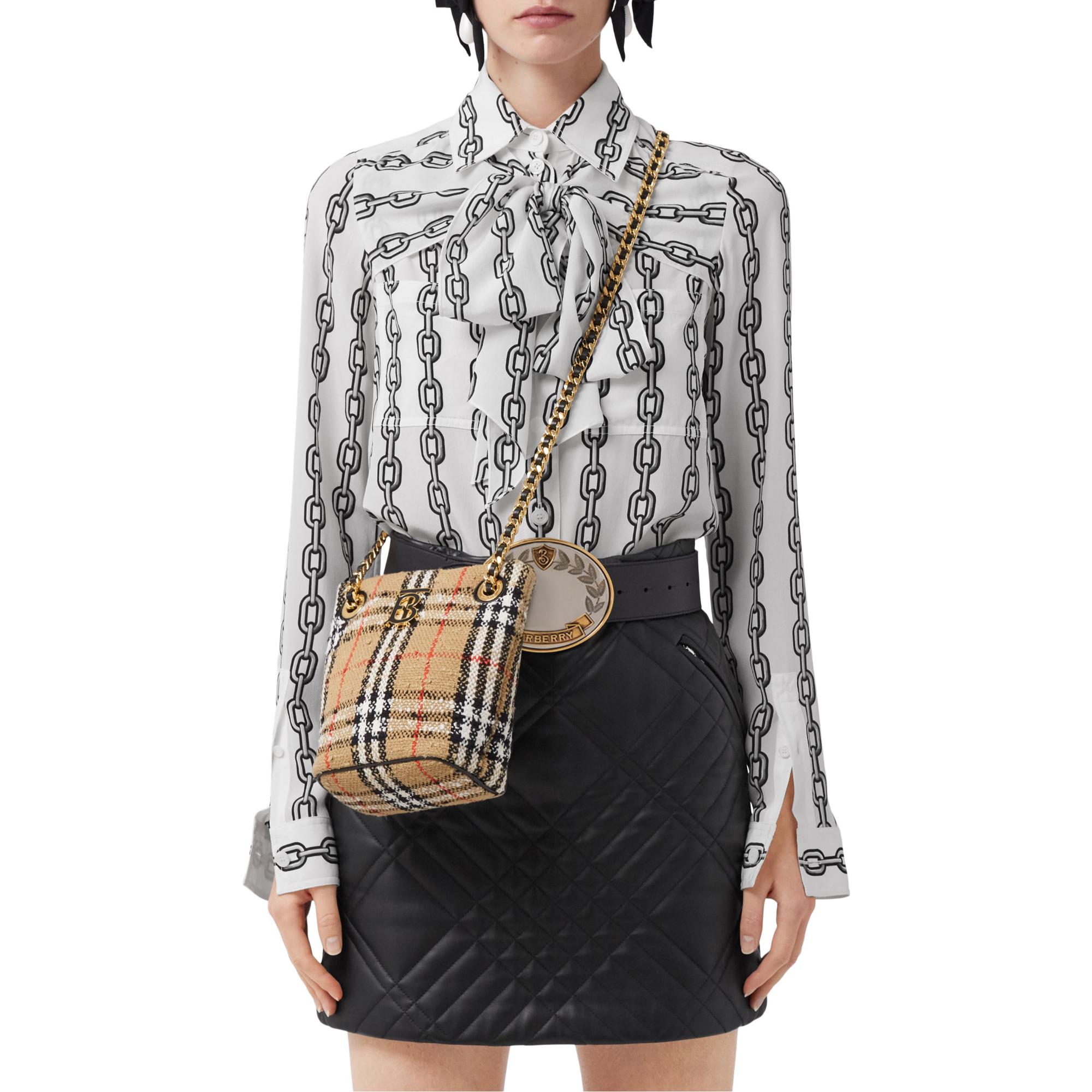 빈티지 체크 부클레 미니 롤라 버킷 백