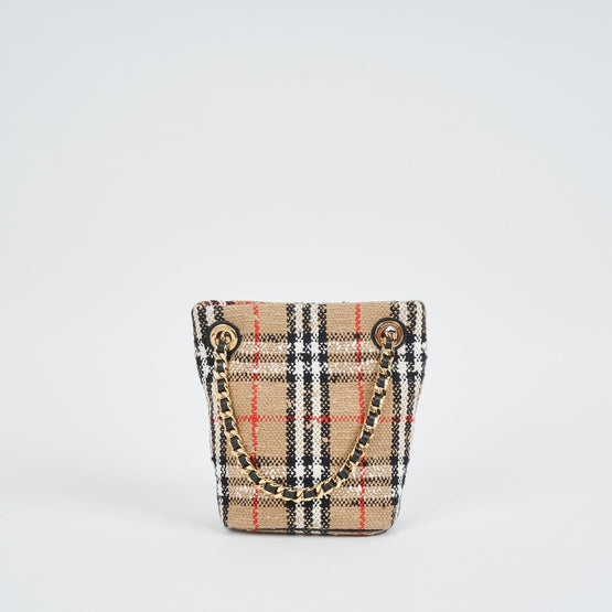 빈티지 체크 부클레 미니 롤라 버킷 백