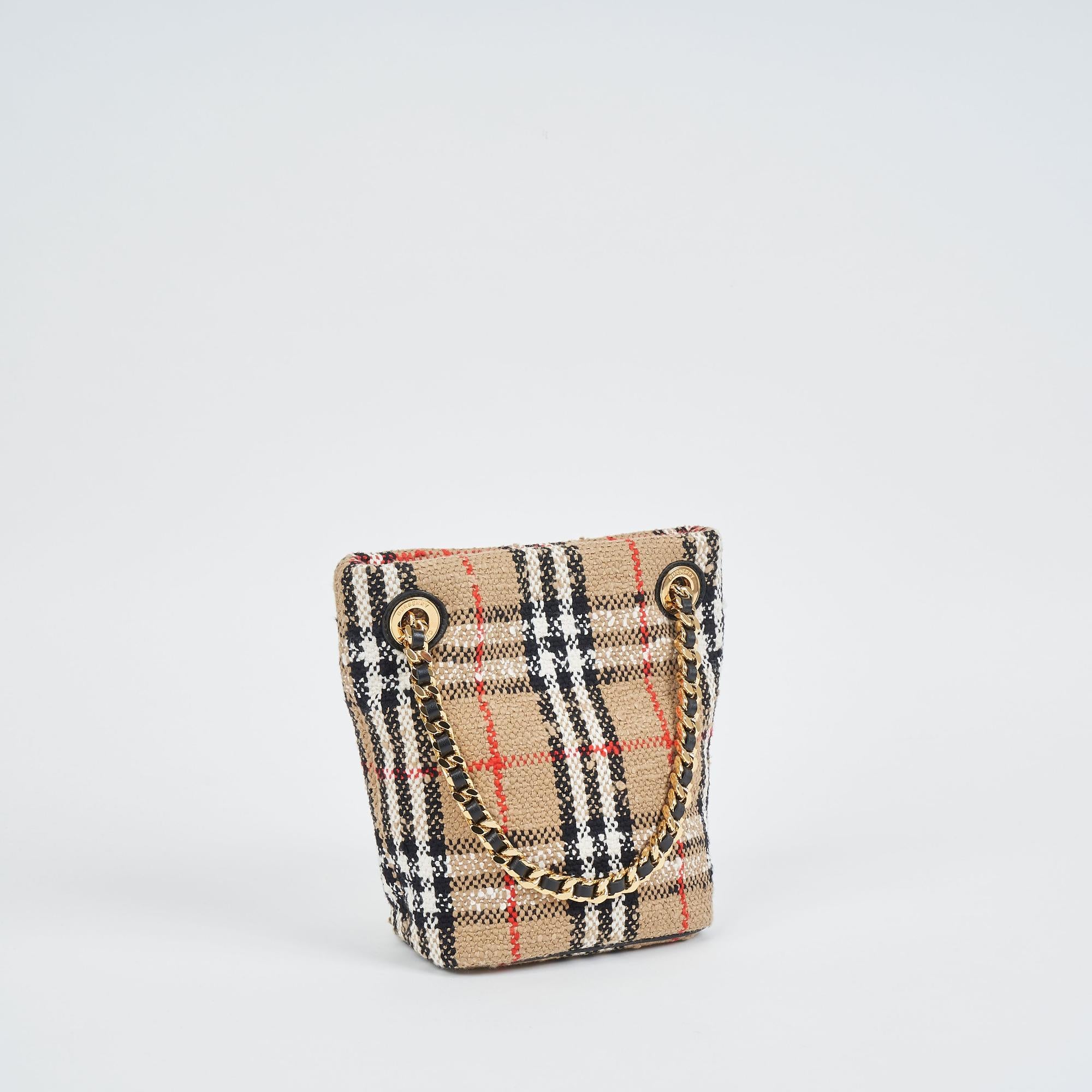 빈티지 체크 부클레 미니 롤라 버킷 백