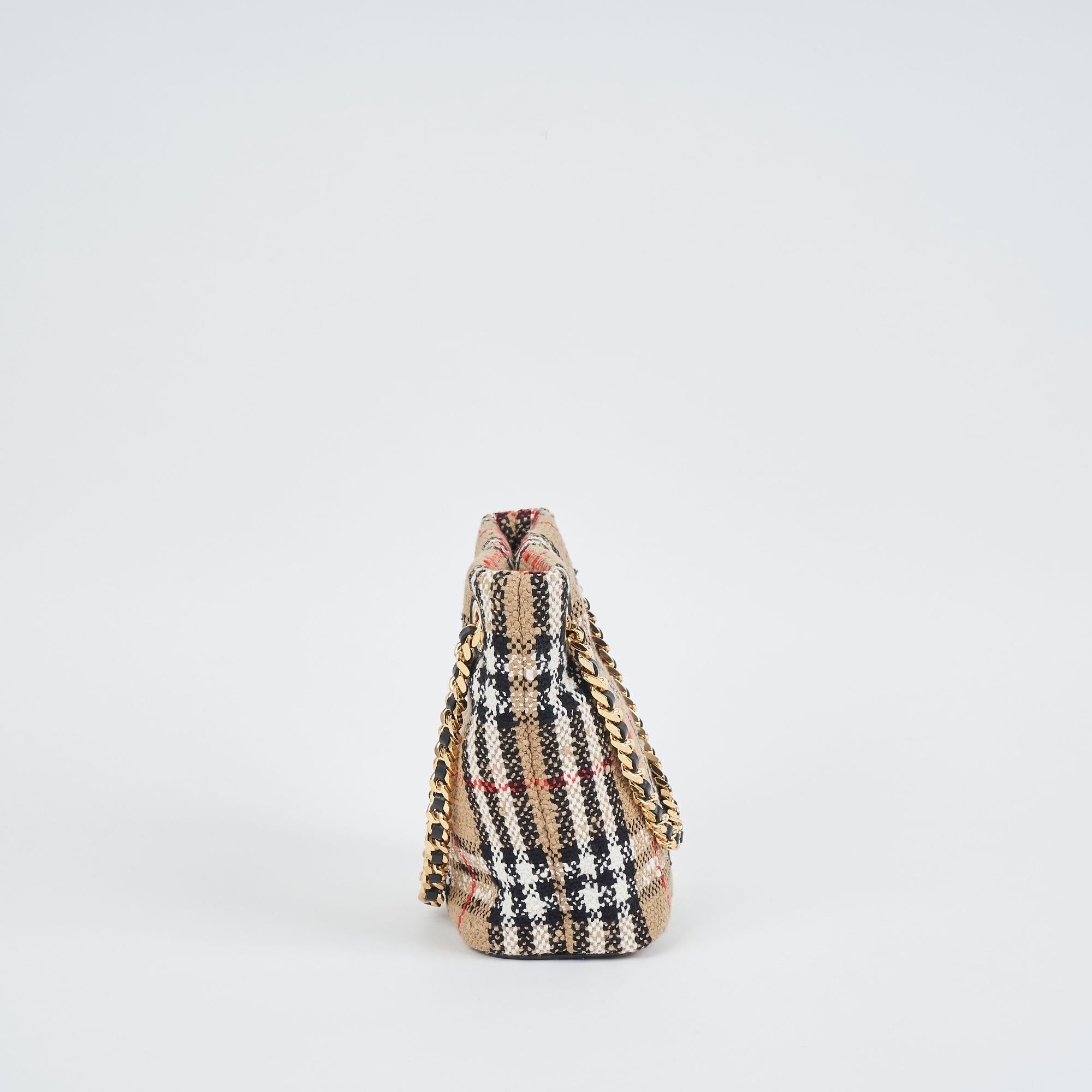 빈티지 체크 부클레 미니 롤라 버킷 백