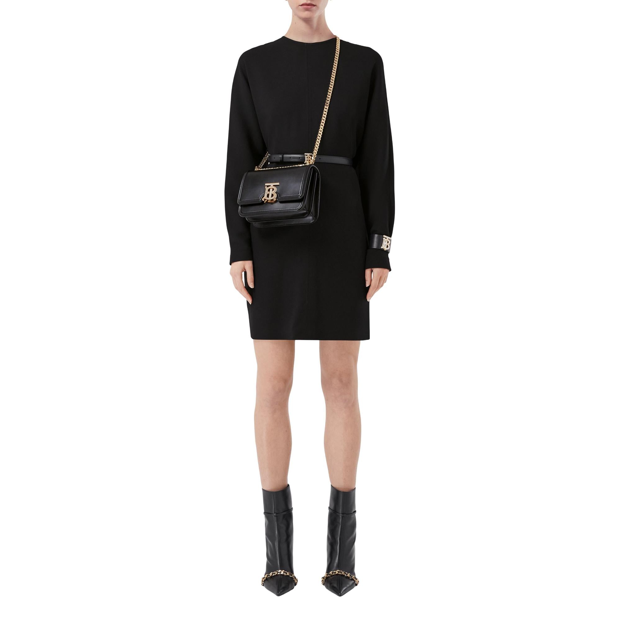 크리스털 모노그램 모티프 레더 스몰 TB 백