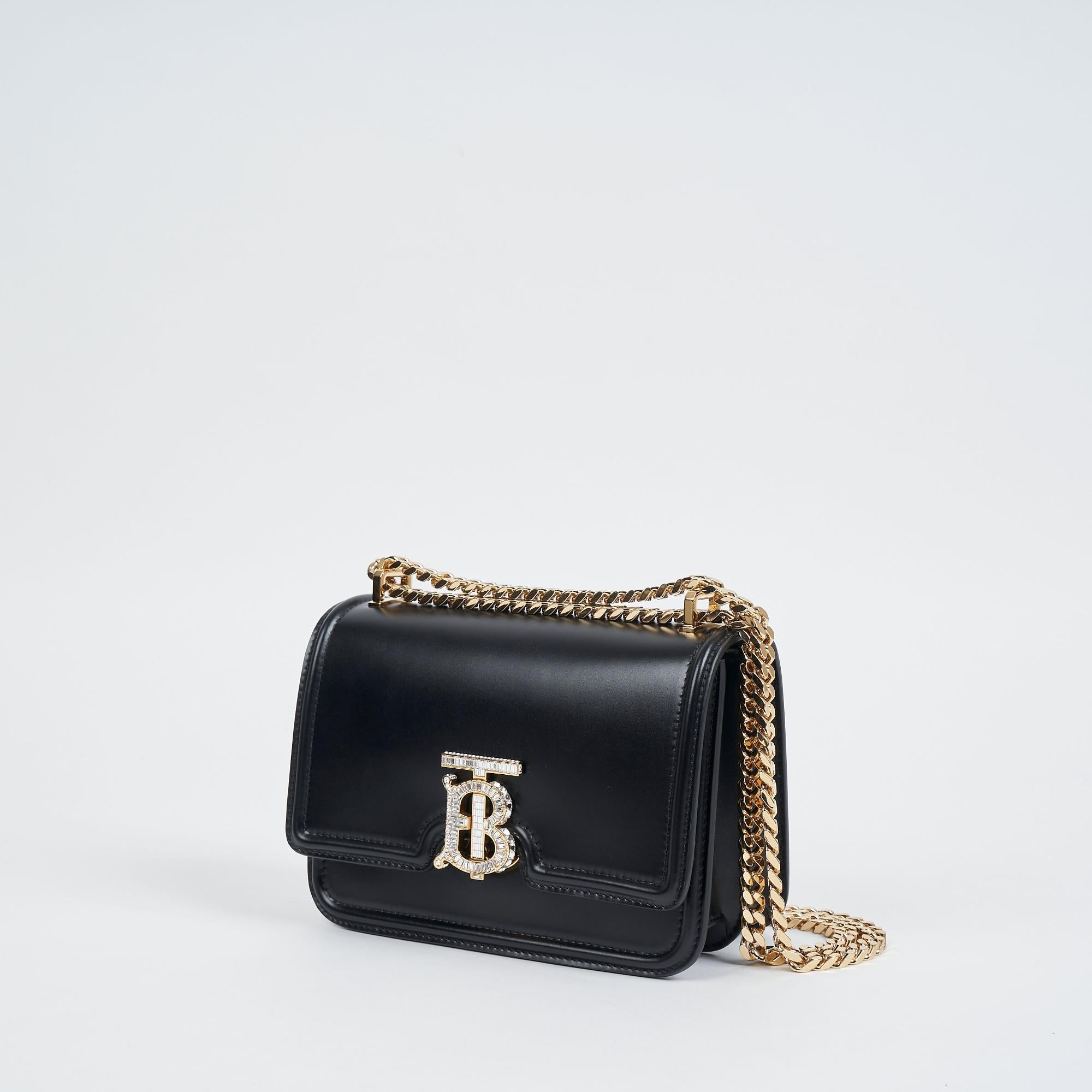 크리스털 모노그램 모티프 레더 스몰 TB 백