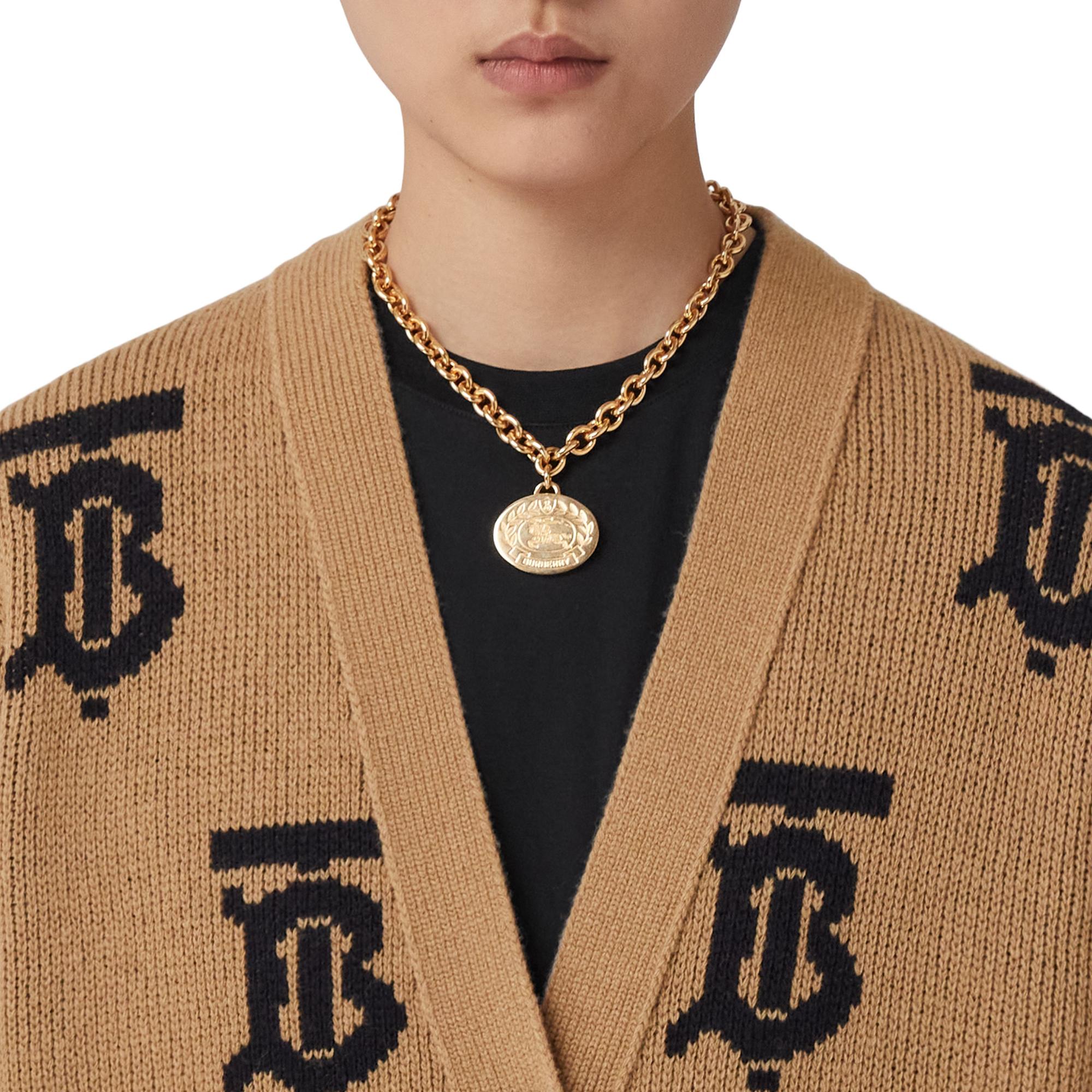 모노그램 모티프 울 자카드 카디건