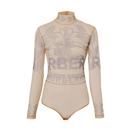 스트레치 튤 터틀넥 바디수트