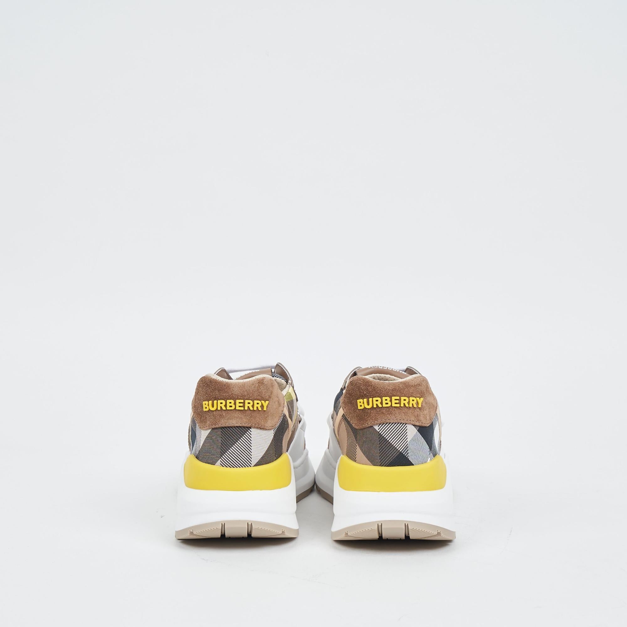 체크 스웨이드 레더 스니커즈