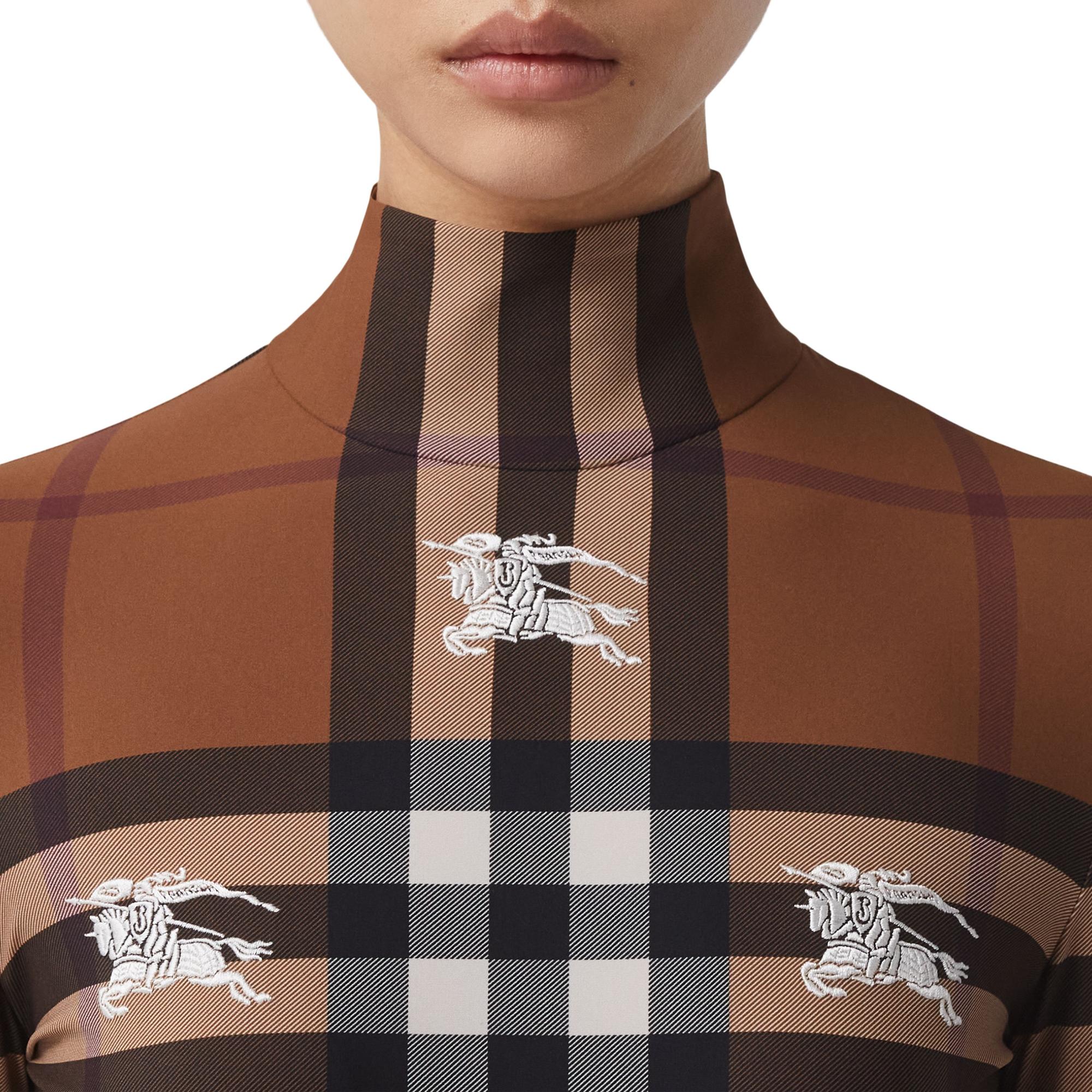 EKD 체크 스트레치 저지 바디수트