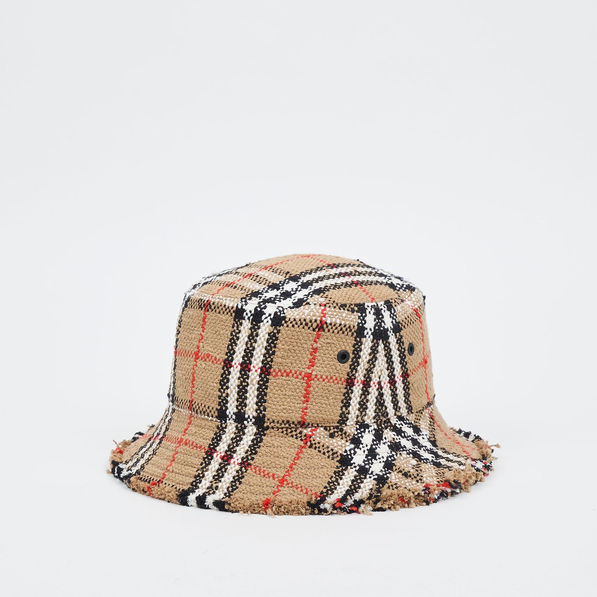 체크 부클레 버킷 햇