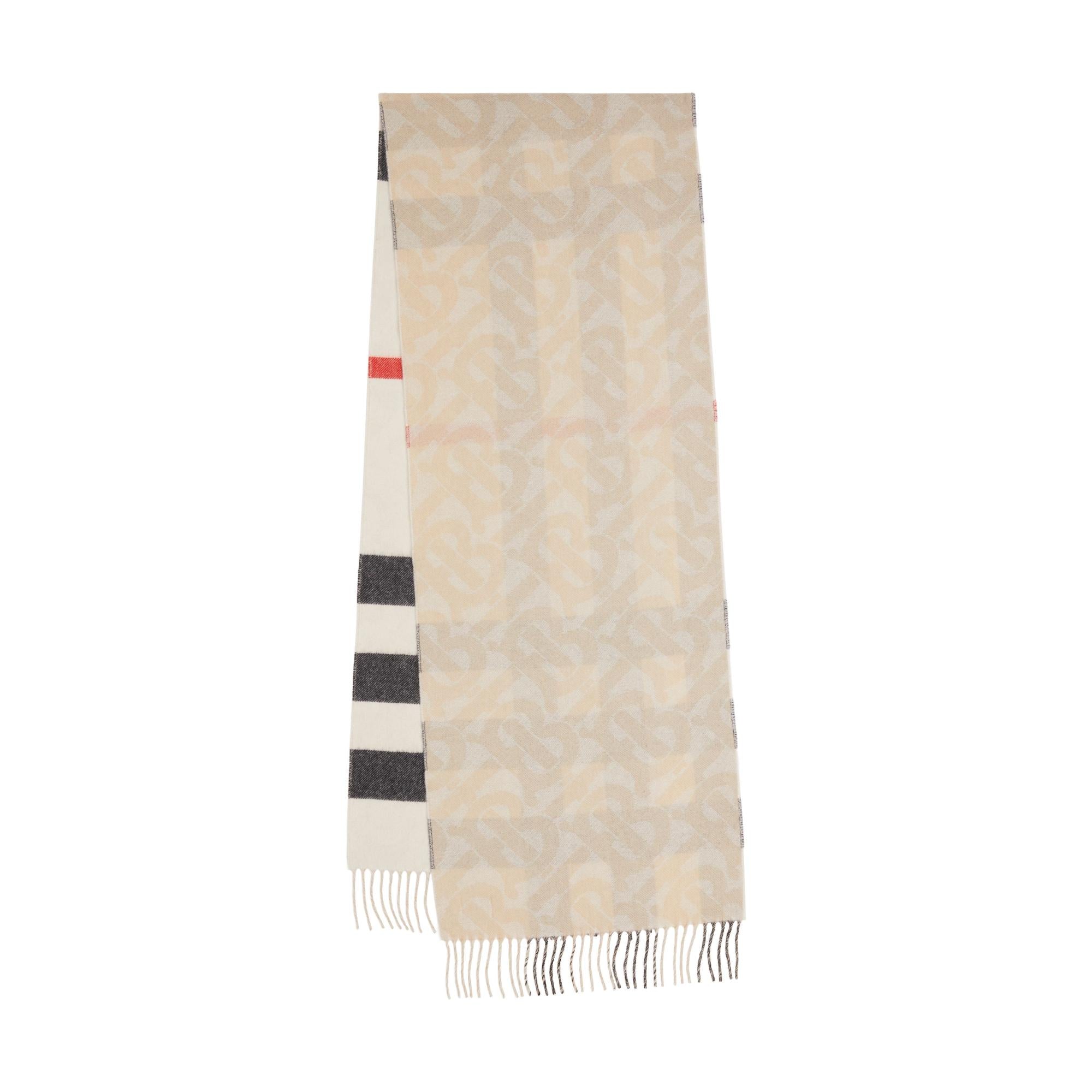 리버시블 모노그램 체크 캐시미어 스카프