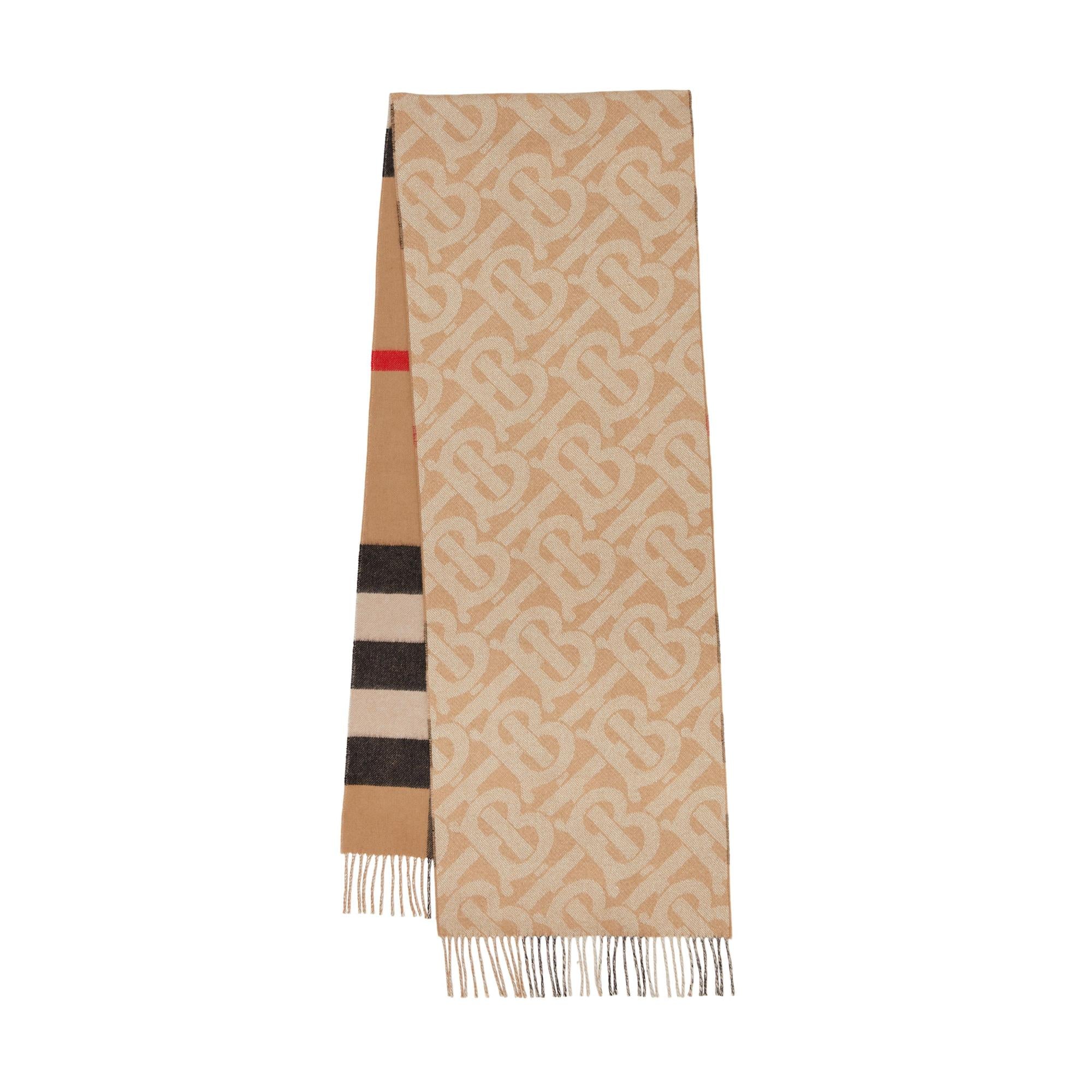 체크 캐시미어 리버시블 스카프