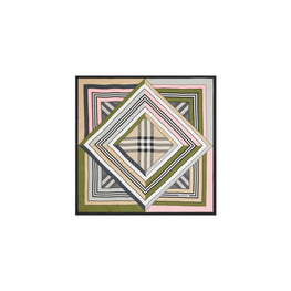 몽타주 프린트 실크 스퀘어 스카프