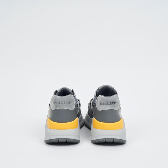 체크 스웨이드 레더 스니커즈